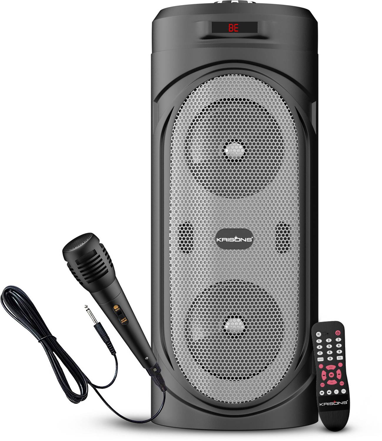 KRISONS SilverStar 1000 Watts Double Woofer with Wired Mic 30 W Bluetooth Home Audio Speaker
