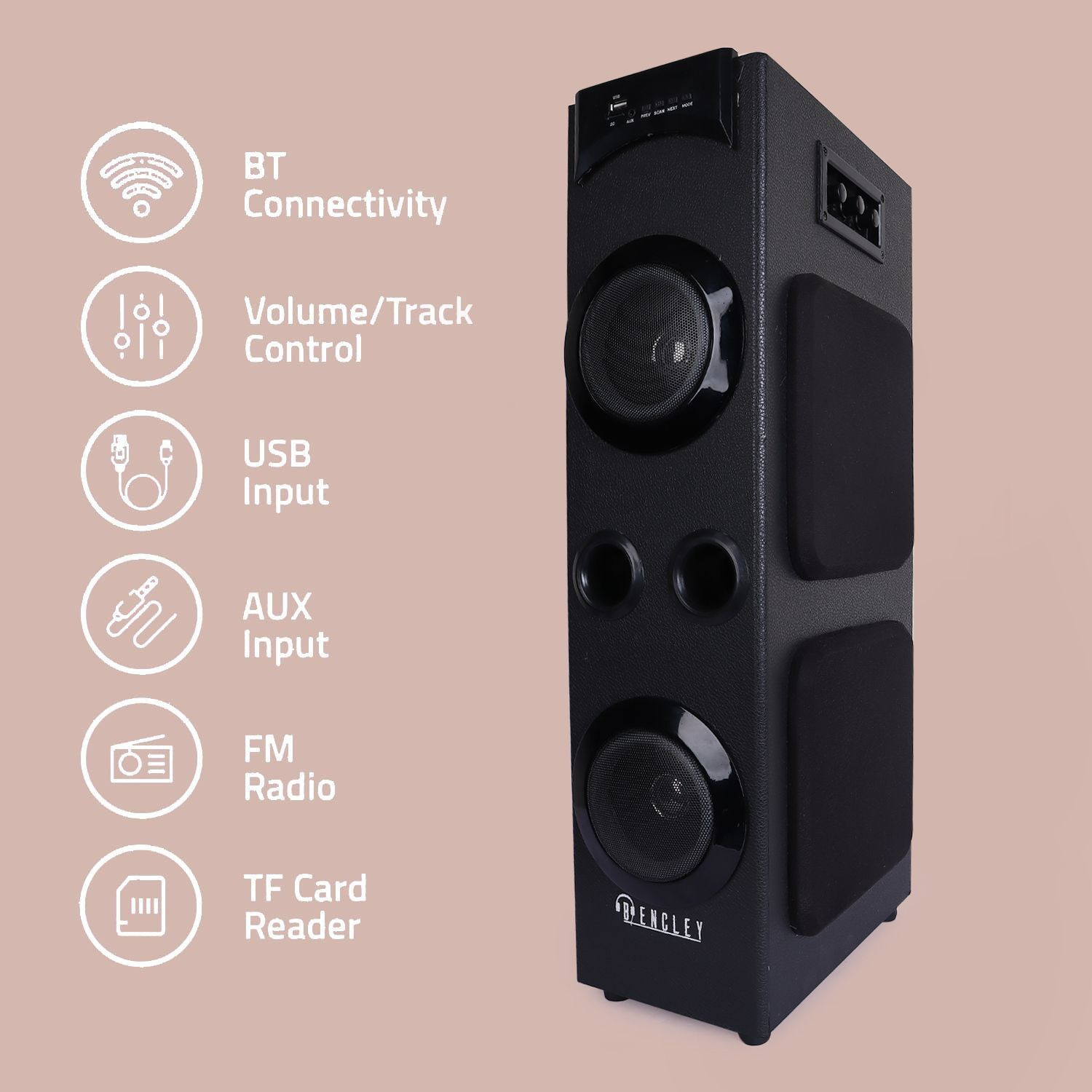 Image of Bencley LEGACY BASS DOUBLE WOOFER With Multi-Color Neon Lights 115 W Bluetooth Home Audio Speaker