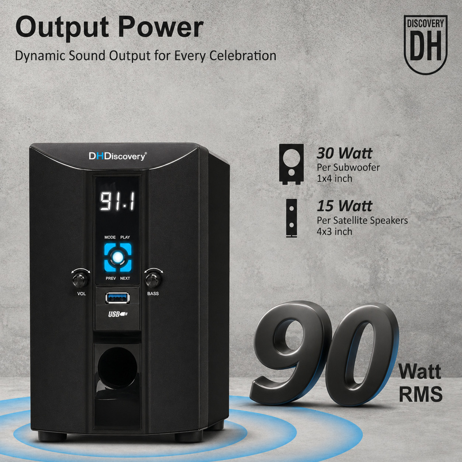 Image of DH Discovery DH6600W 90 W Bluetooth Home Theatre