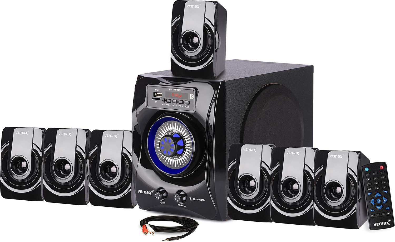 Image of Vemax Mist 7.1 System with FM, AUX, USB, Bass & Treble Control 45 W Bluetooth Home Theatre