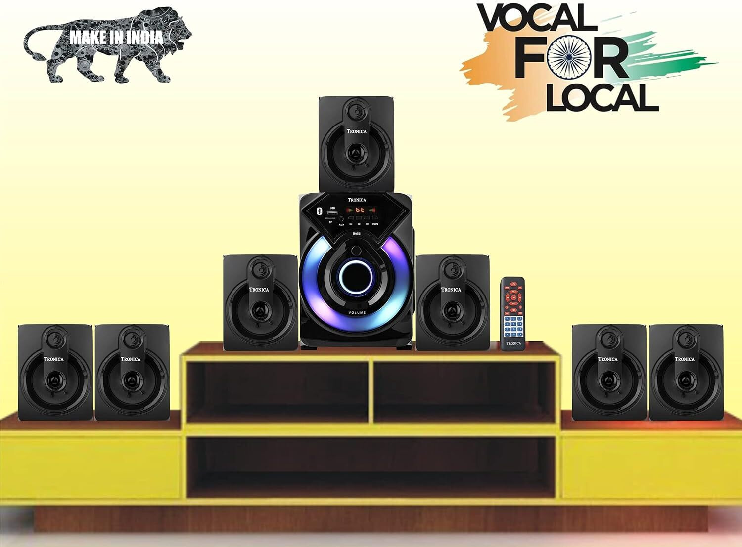 Image of TRONICA cowin Series 7.1 Home Theater System 60w Bluetooth, USB,Vivid Lighting, Remote 60 W Bluetooth Home Theatre