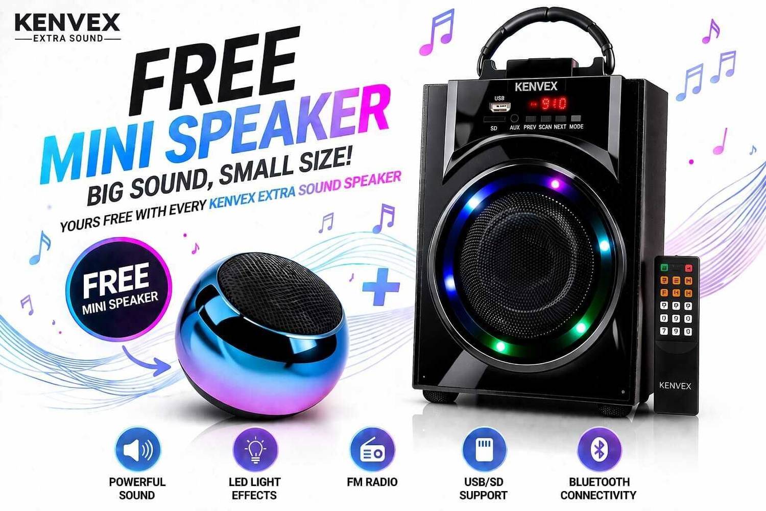 kenvex 235_SOUND_SPEAKER_KVMINI 30 W Bluetooth Home Theatre (Blac