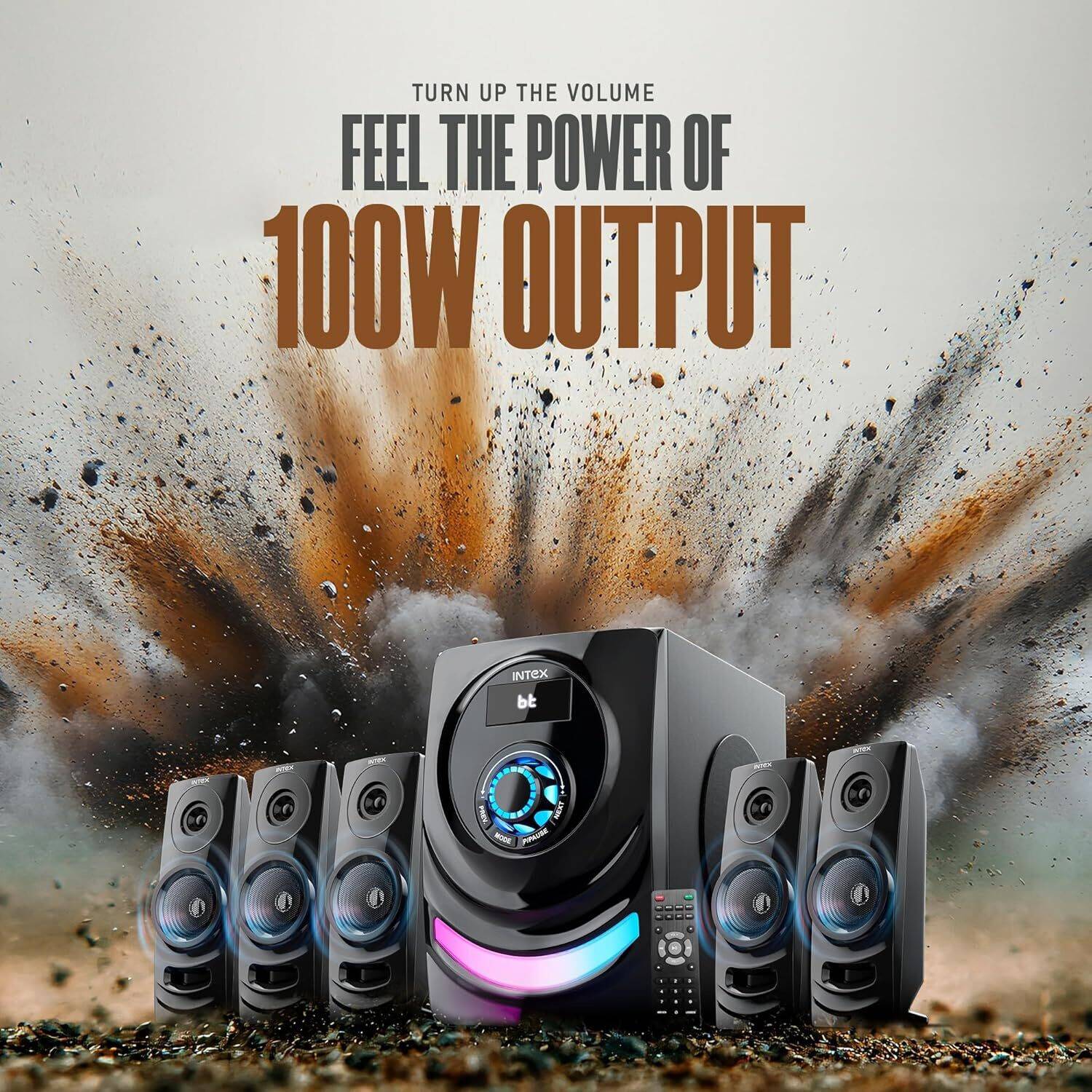 Intex 5.1 ROAR 1000 100W Bluetooth Home Theatre - Image 3