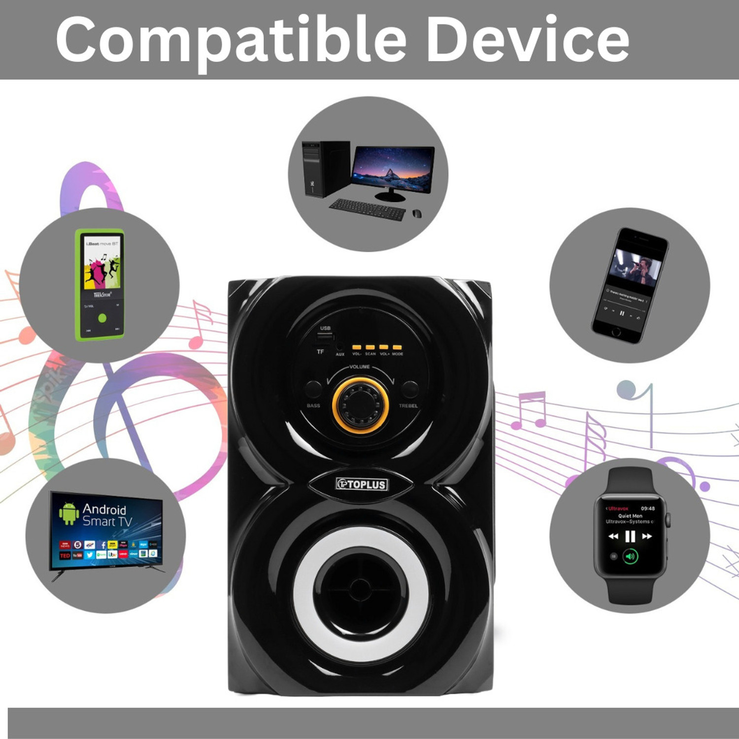 Image of TOPLUS Phantom HI-BASS DJ Sound 9500 W Bluetooth Home Theatre