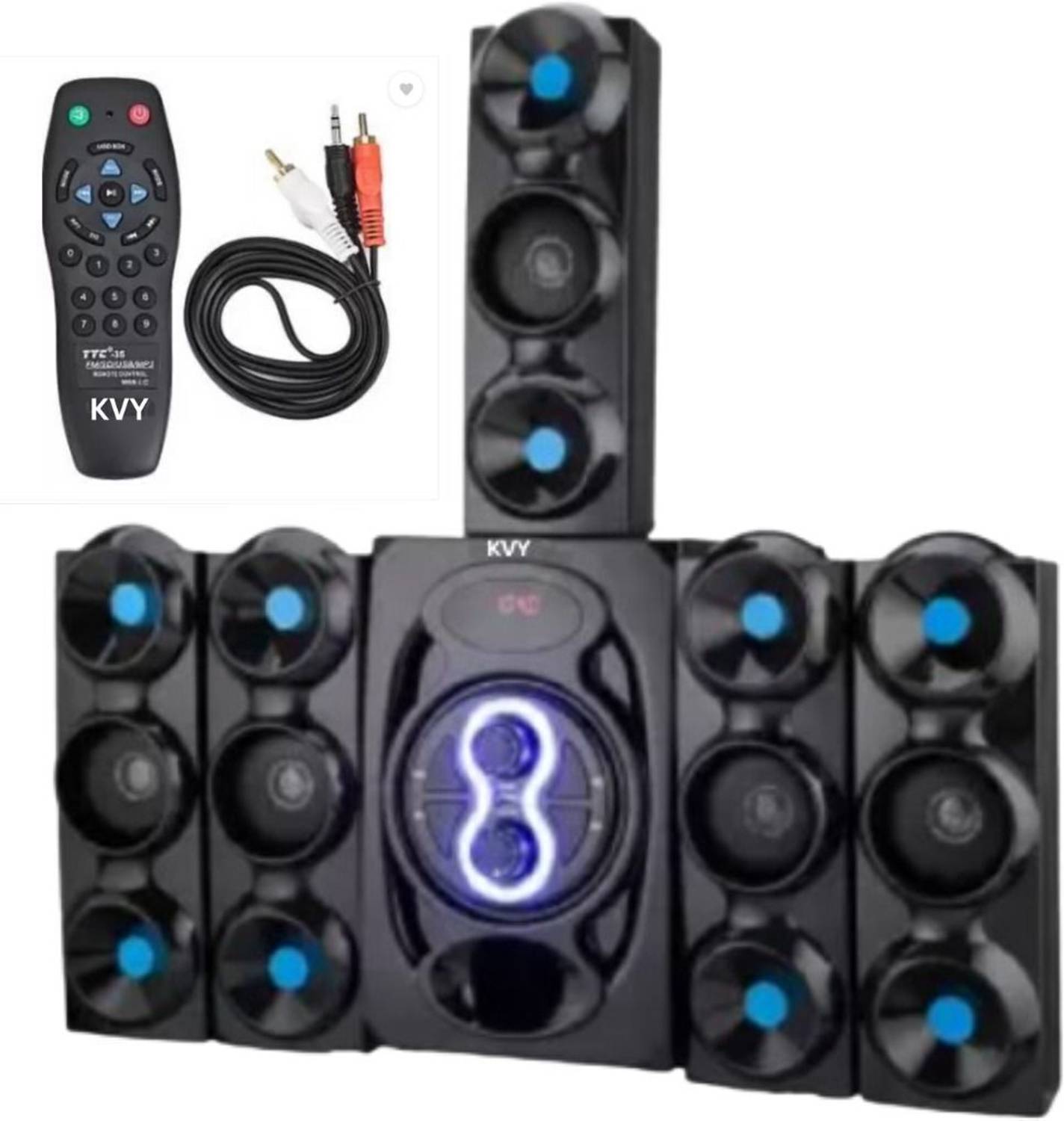 KVY Home Theatre 5.1 Bluetooth Speaker Hard Bass (Black, 5.1 Channel) 9500W 9500 W Bluetooth Home Theatre