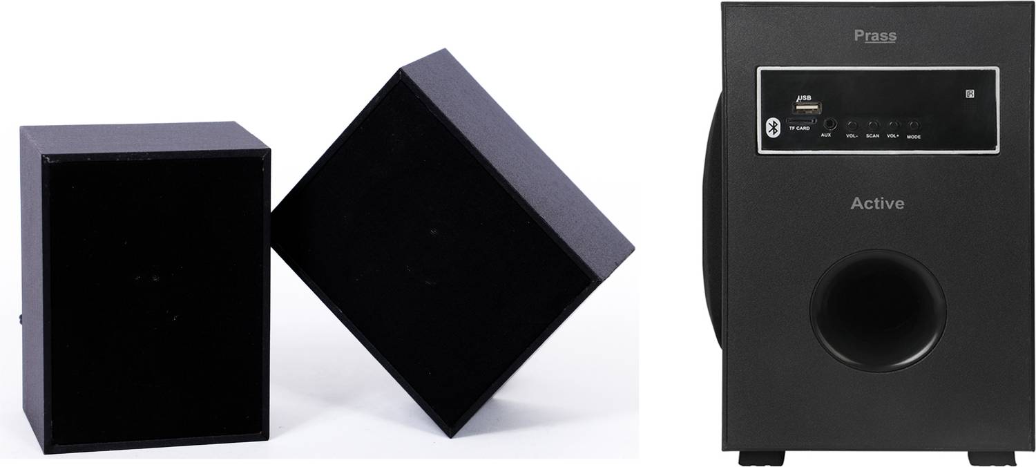 prass wooden 2.1 woofer 5.25" sattelite 3" 65 W Bluetooth Home Th