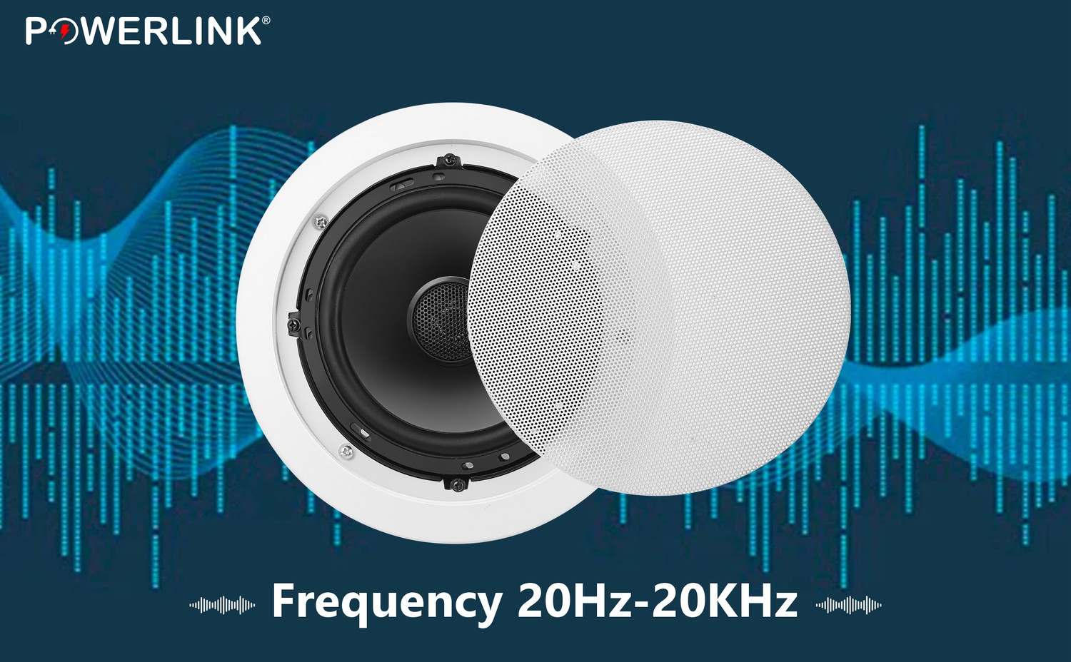 Image of Powerlink 9 inch Bluetooth Ceiling Speakers TWS Technology (30W EACH) 60 W Bluetooth Home Theatre