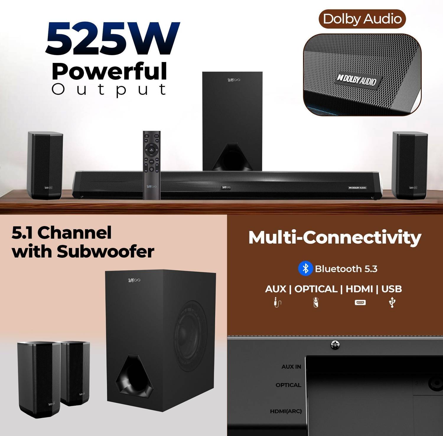 Walta Elite Brio 1525 5.1 Wireless Home Theater - Image 3