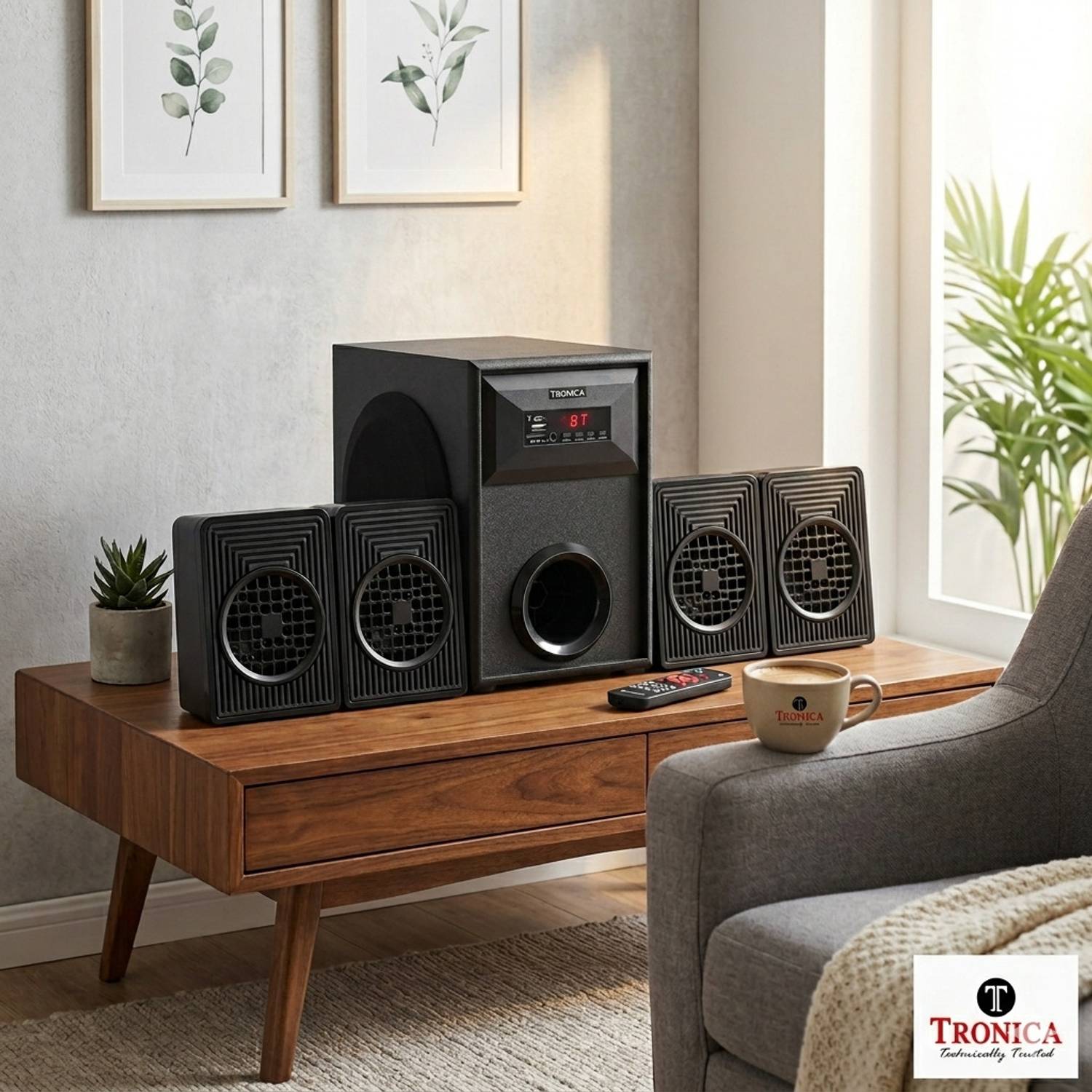 TRONICA Dhurandhar Multimedia Speakers with Subwoofer, USB/SD/FM/AUX, Remote Support 50 W Bluetooth Home Theatre - Image 5