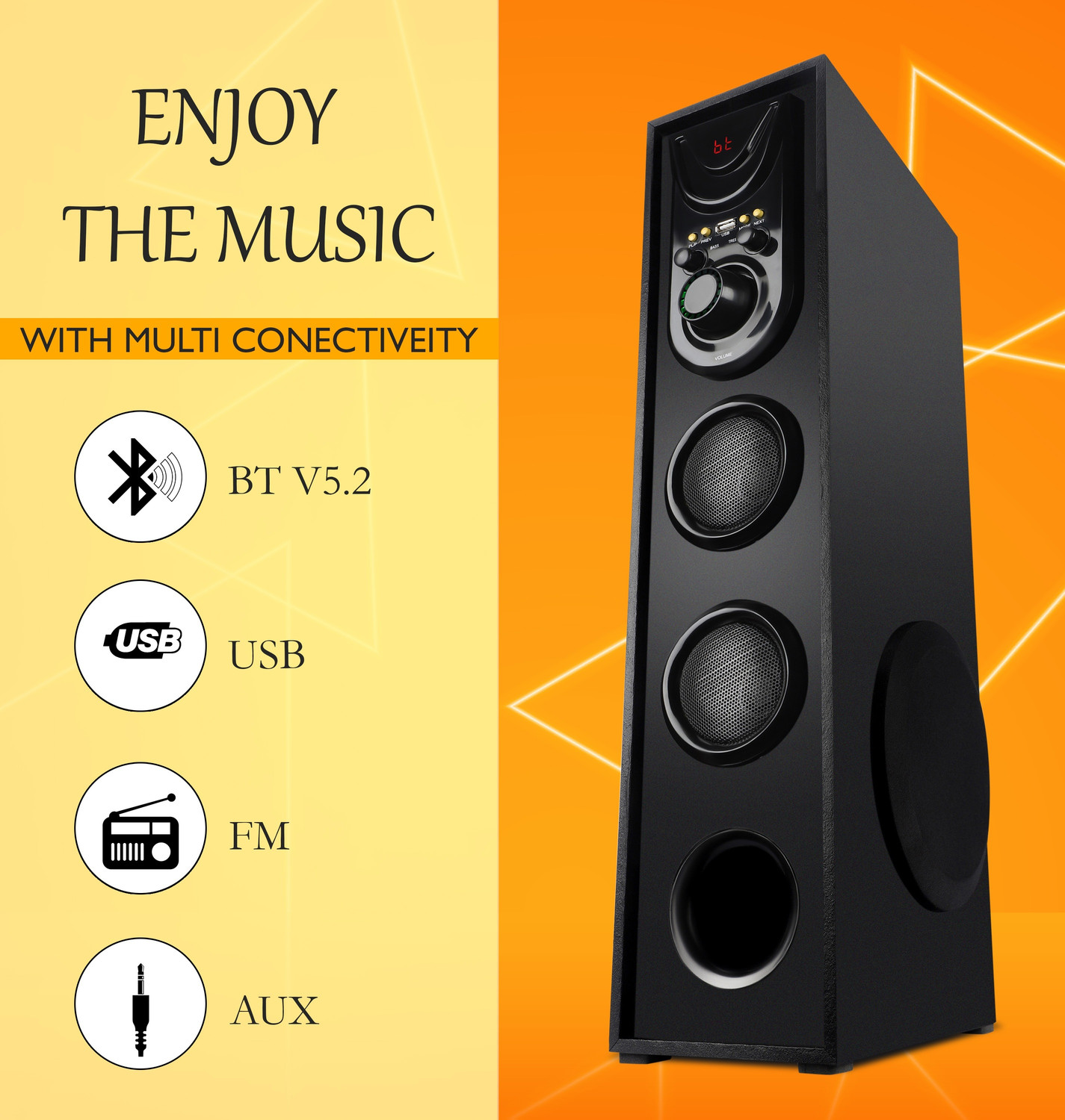 Image of querial Daimond MJ-994 High Bass 100 W Bluetooth Home Theatre