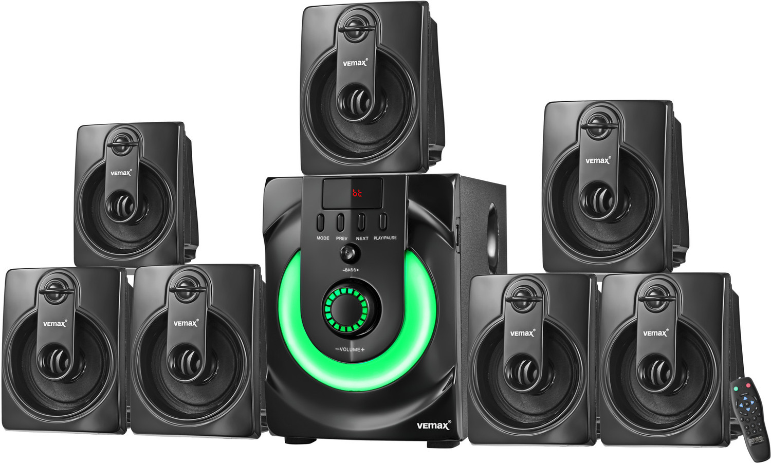 Image of Vemax Utter 7.1 Bluetooth 95W Home Theatre System with FM, AUX, USB & Bass Control 95 W Bluetooth Home Theatre