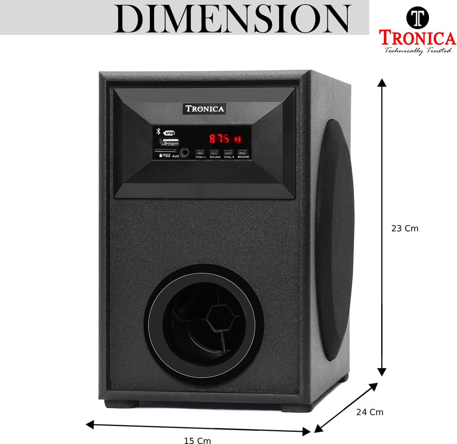 TRONICA Dhurandhar Multimedia Speakers with Subwoofer, USB/SD/FM/AUX, Remote Support 50 W Bluetooth Home Theatre - Image 4