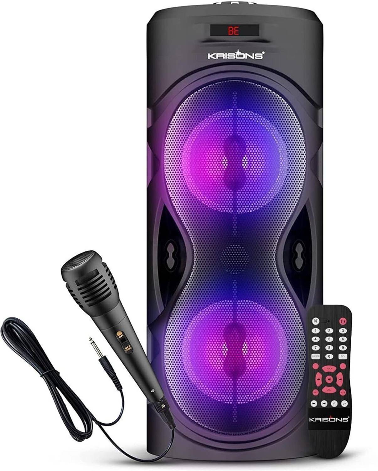 KRISONS Cylender Bluetooth Speaker 1500 watts With Free Wired Mic And Charging Cable 30 W Bluetooth Home Theatre