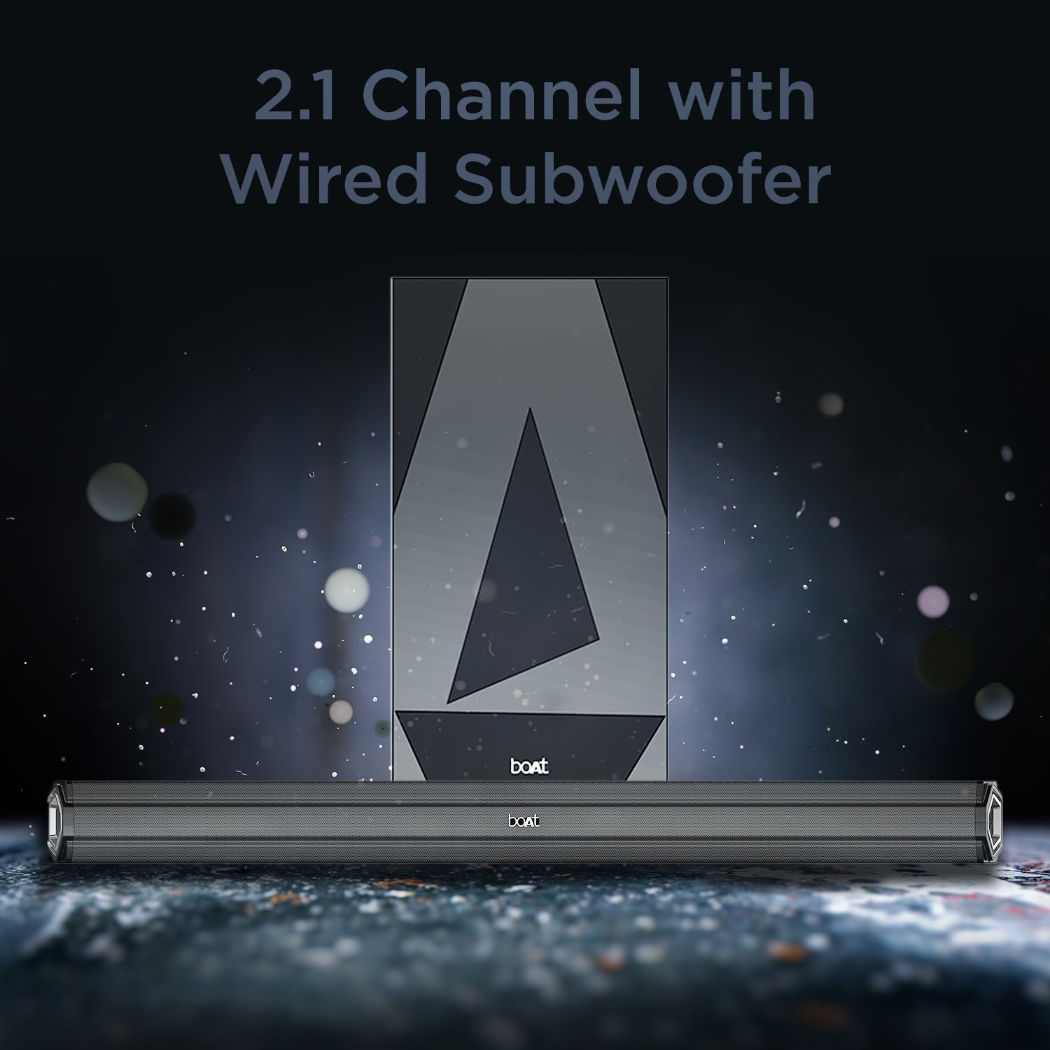 Image of boAt Aavante Bar 1500N with Wired Subwoofer 160 W Bluetooth Soundbar (Premium Black, 5.1 Channel)