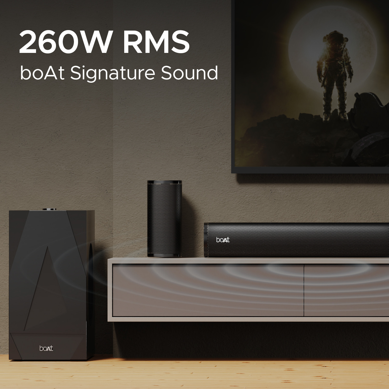 Image of boAt Aavante Bar 3100D with Dolby Audio, EQ Modes & Sleep Design 260 W Bluetooth Soundbar