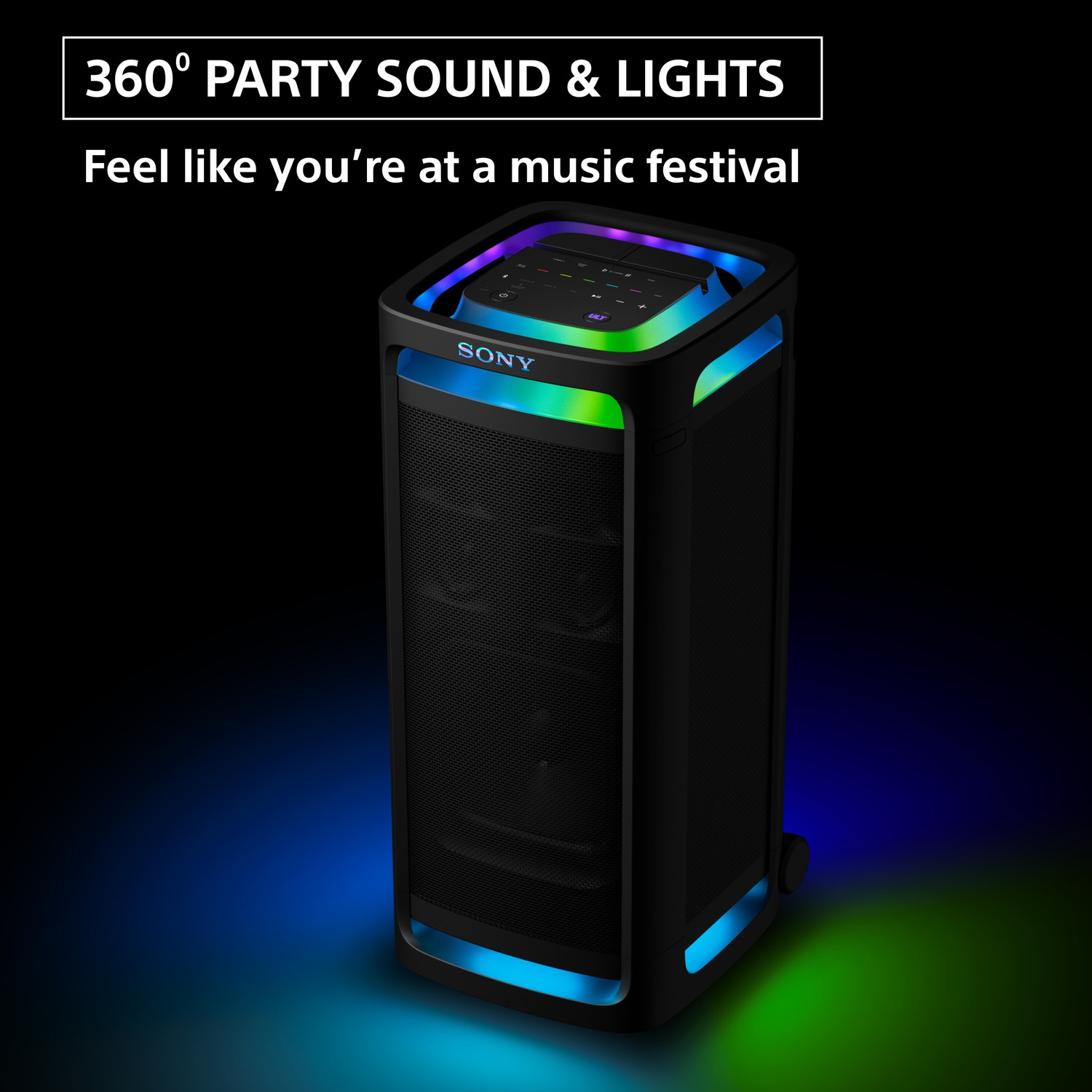 Image of SONY Tower 9 Massive BASS & Powerful sound, 25 Hrs Battery, 360 Party Sound & Light Bluetooth Party Speaker