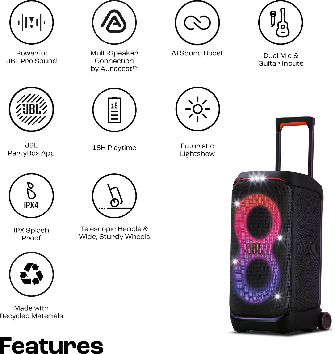 JBL Partybox 320 240W Bluetooth Speaker - Image 2