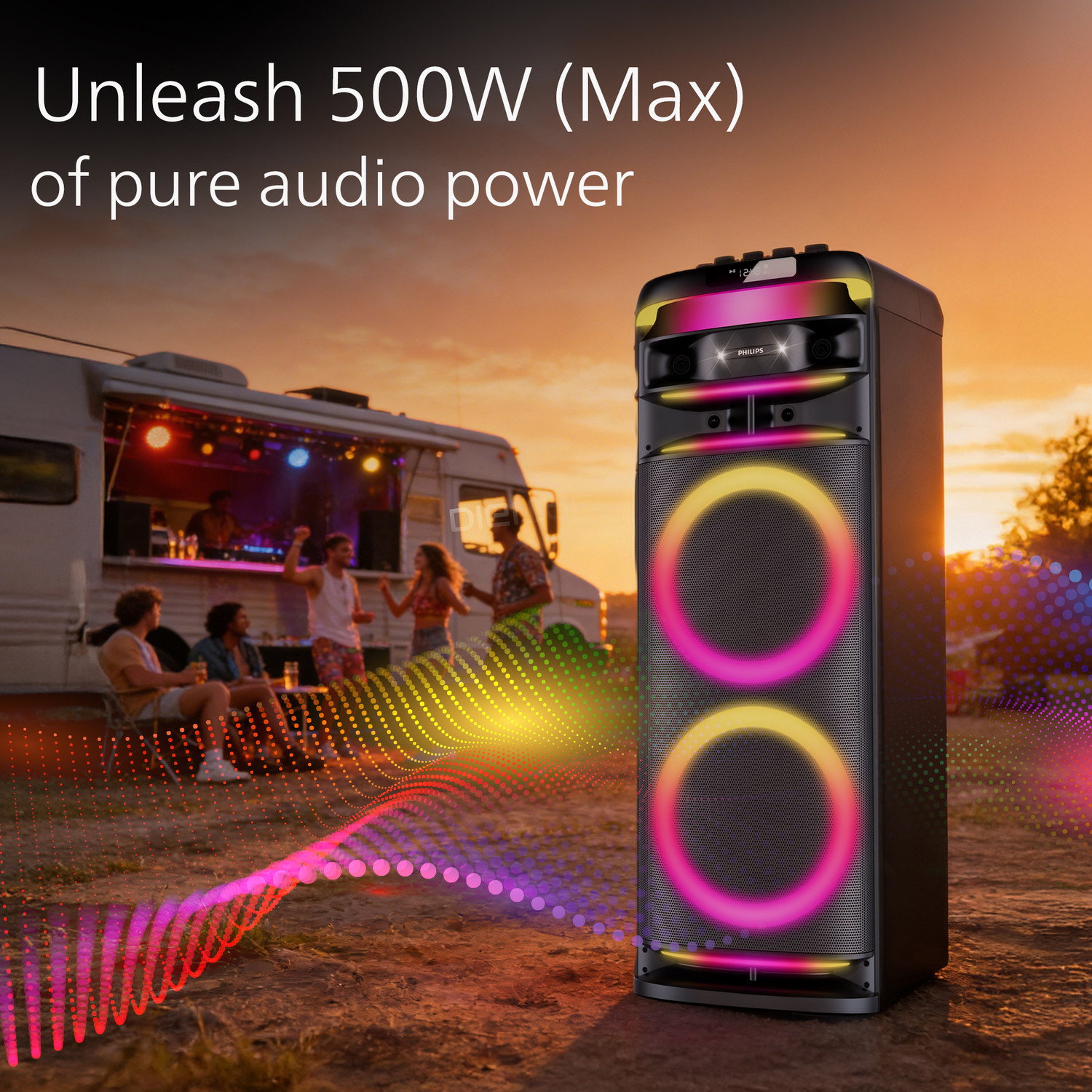 Image of PHILIPS TAX5004 /94,2 Mics 500 W Bluetooth Party Speaker