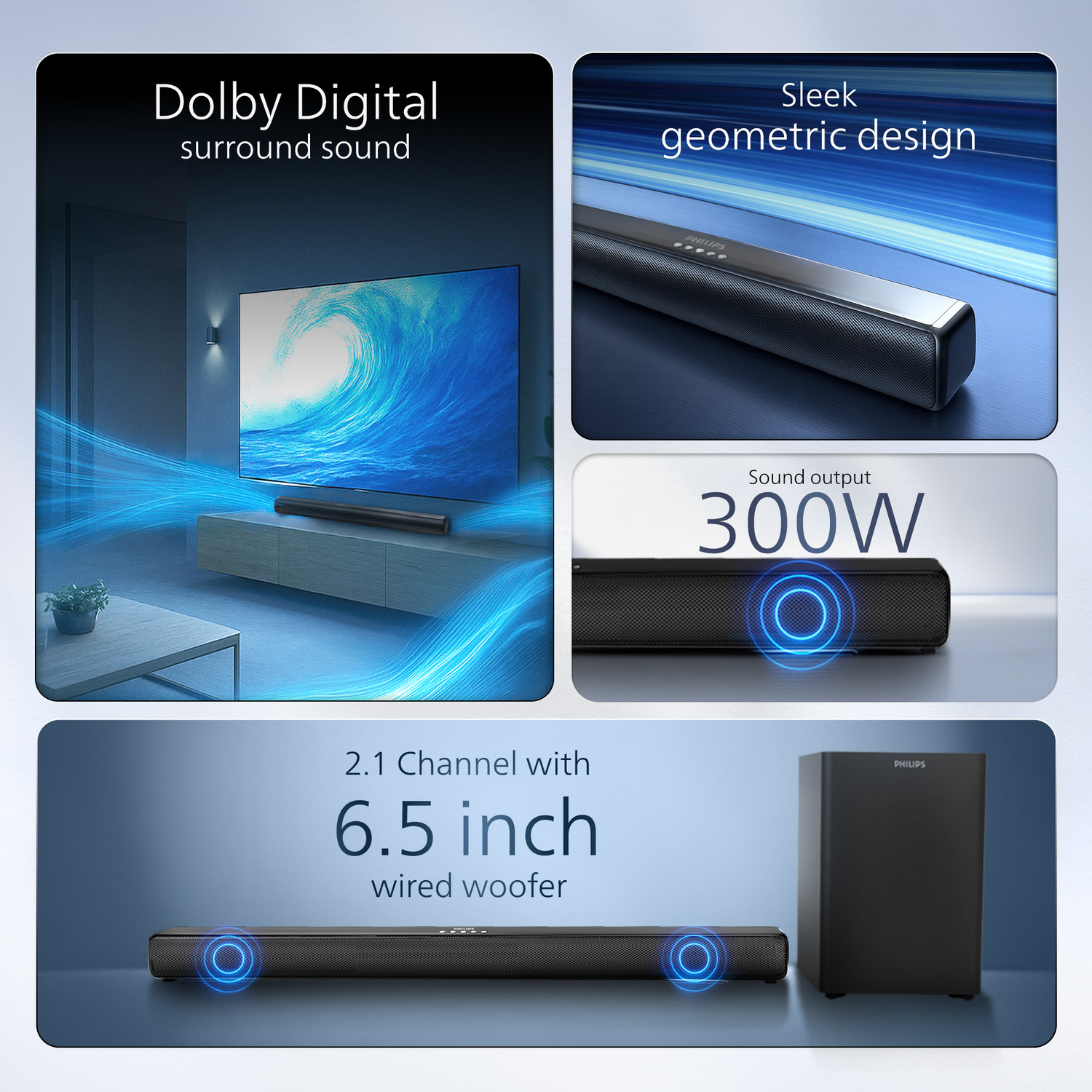 Image of PHILIPS TAB4230 /94 Dolby Digital 300 W Bluetooth Soundbar