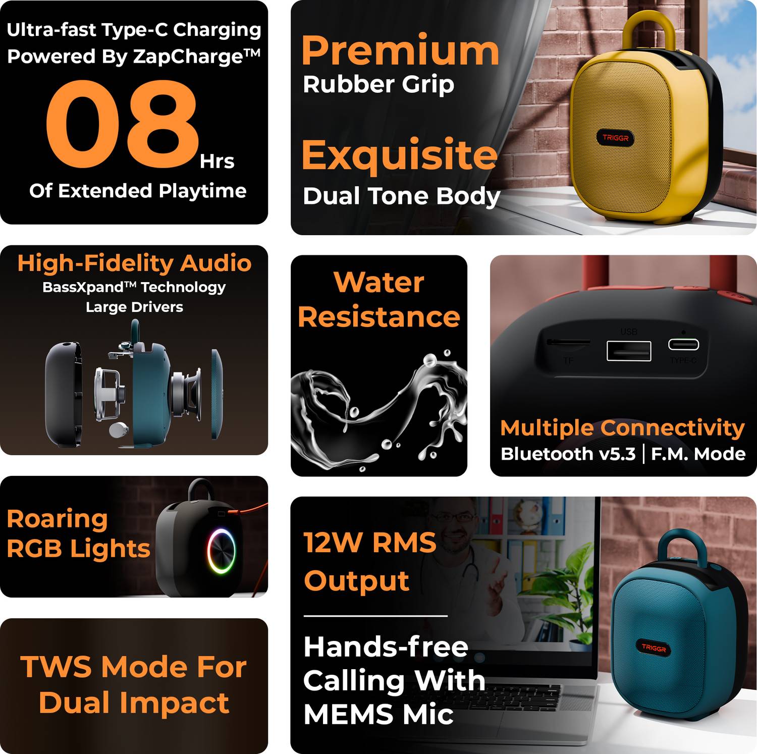 TRIGGR Roar 12 12W Bluetooth Speaker - Image 2