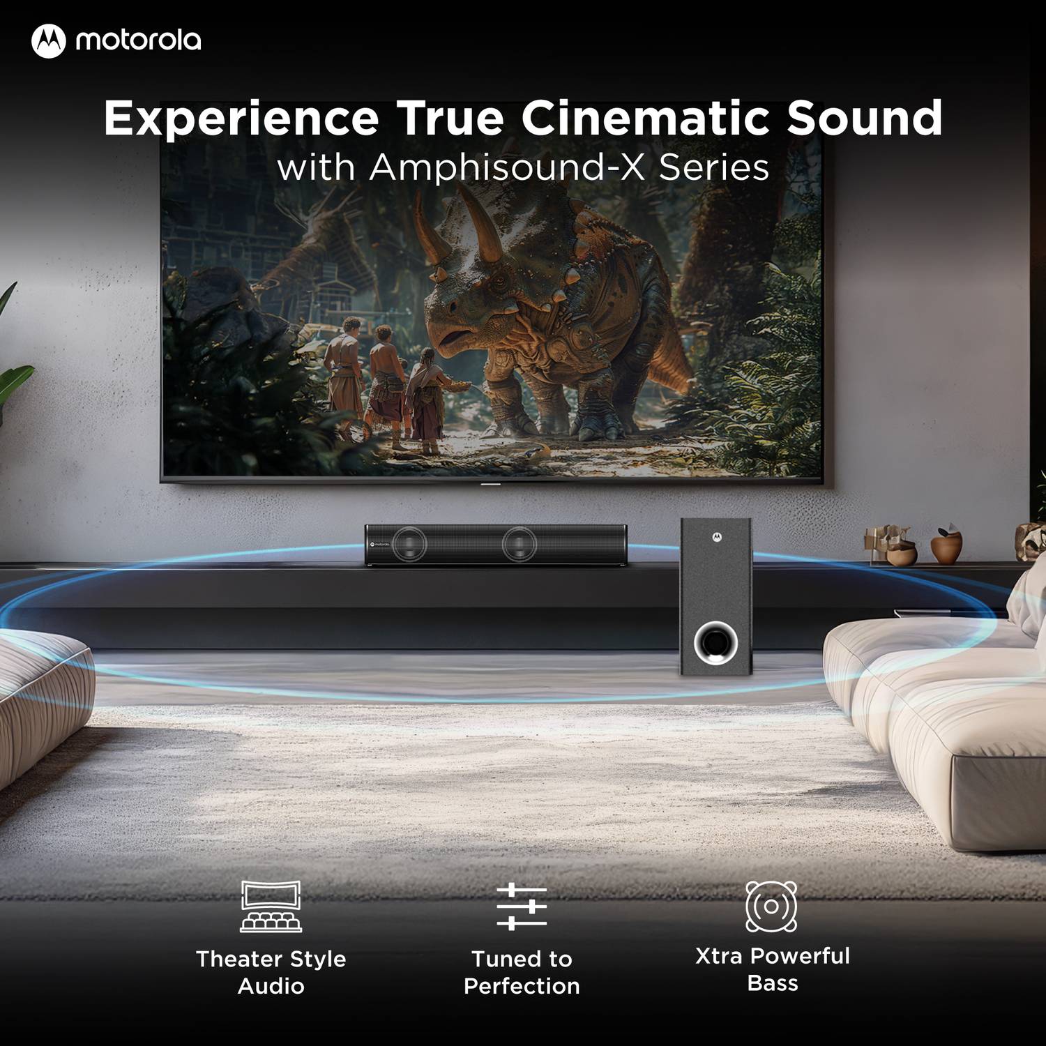 Motorola AmphisoundX Vibe 50W Bluetooth Soundbar Black - Image 3