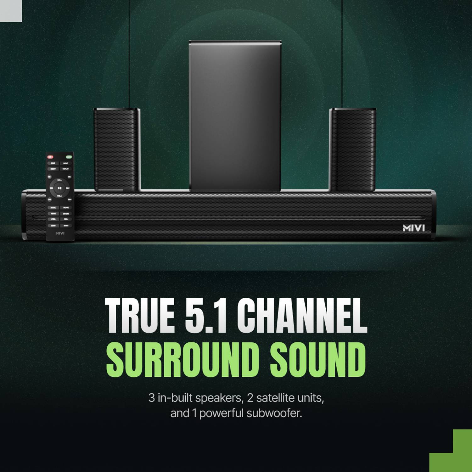 Mivi Fort Sonic 400 5.1 Channel 400W Bluetooth Soundbar - Image 4