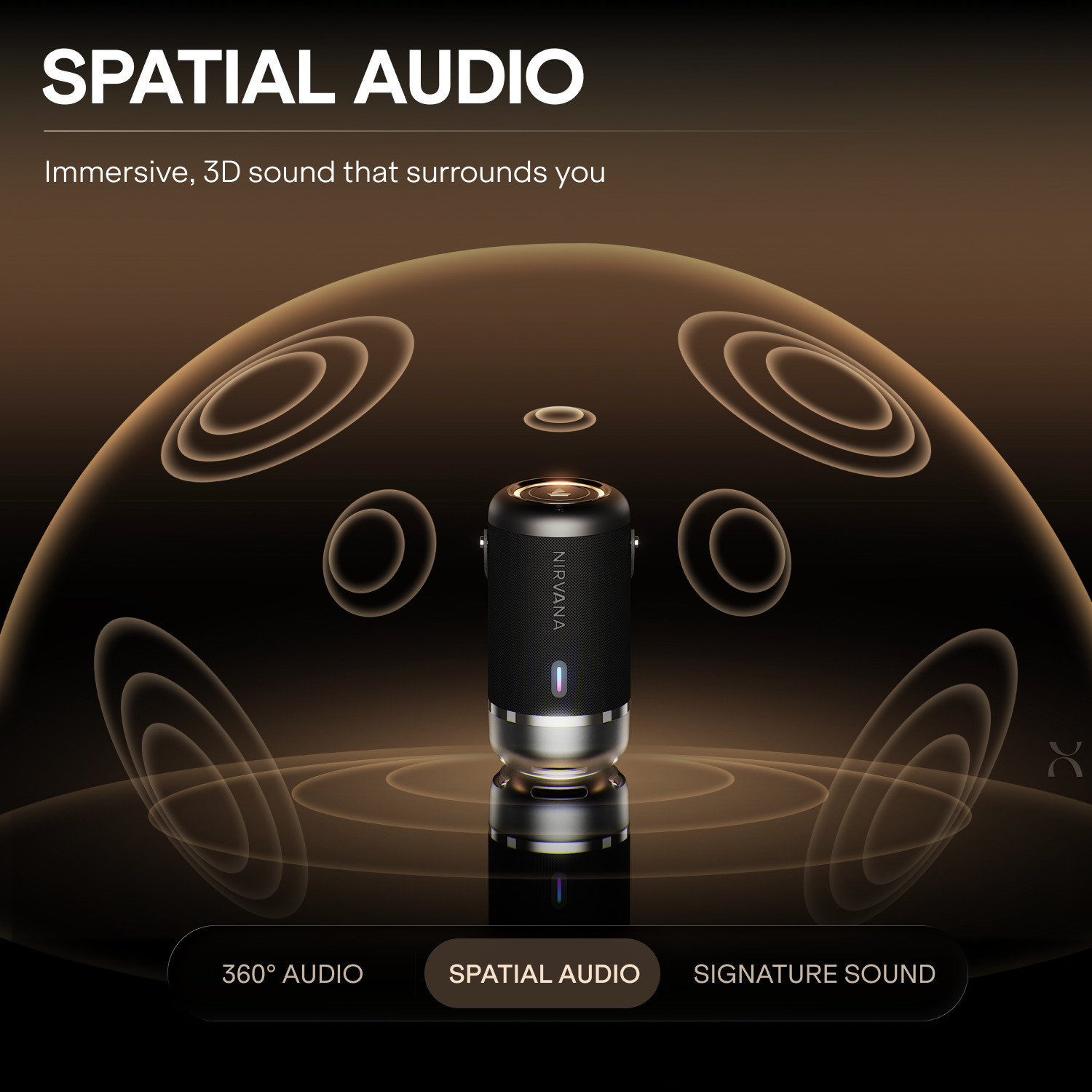 Image of boAt Nirvana Luxe, 360 Spatial Audio,LDAC, Dual Drivers, 15Hrs Battery, App Support 100 W Bluetooth Speaker (Charcoal Black, Mono Channel)
