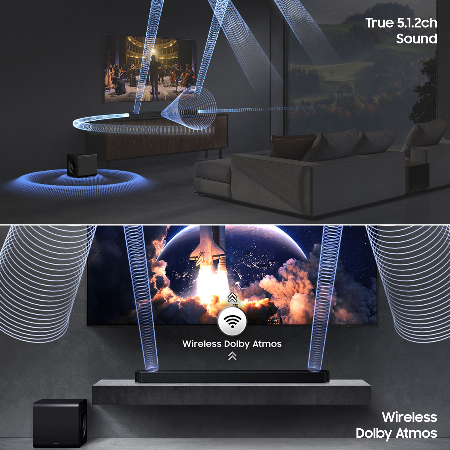 Image of Samsung HW-Q800F /XL Dolby Atmos 5.1.2 Soundbar, Wi-Fi, Alexa, Black 400 W Bluetooth Home Audio Speaker
