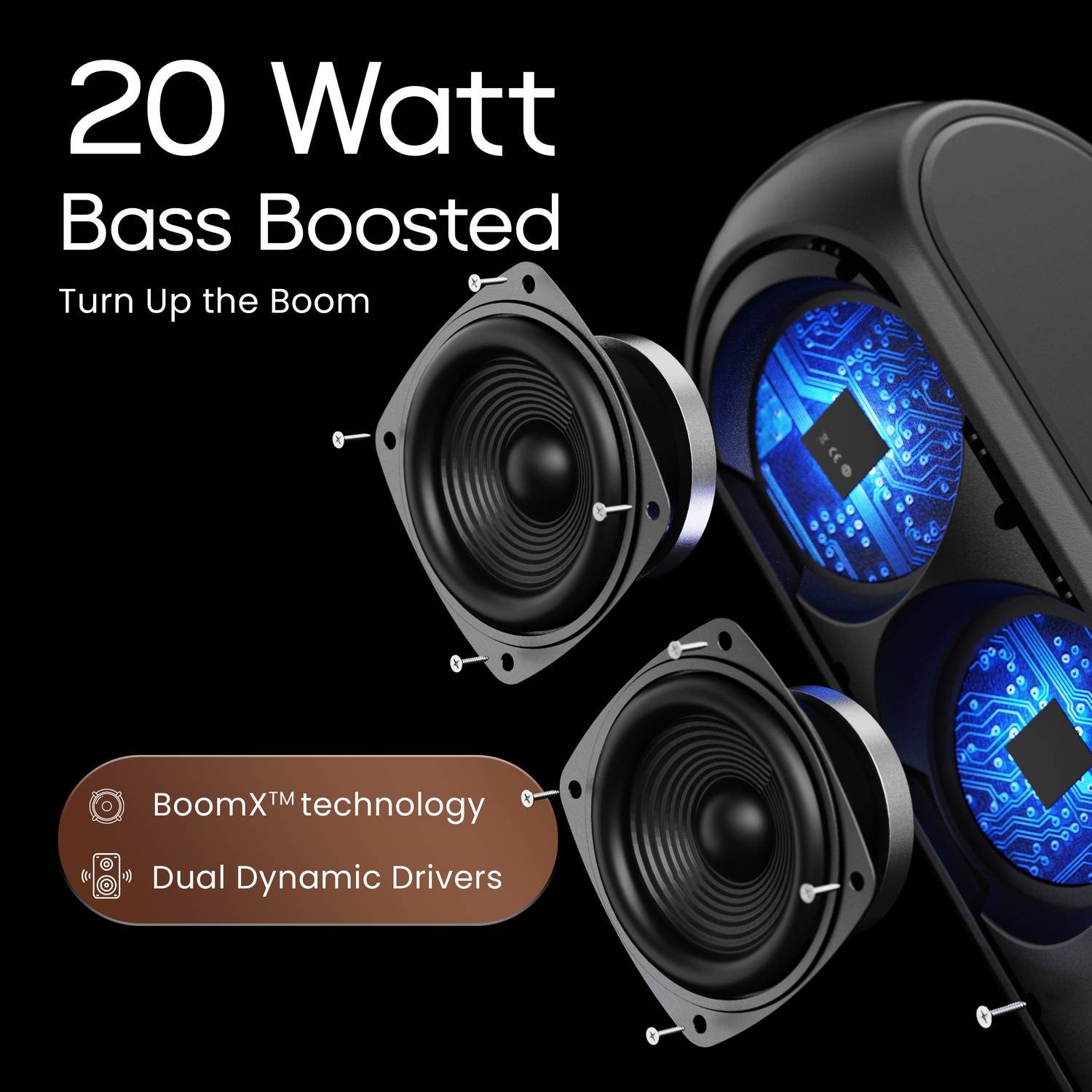 GOBOULT Bassbox X20 20W Bluetooth Soundbar Black - Image 3
