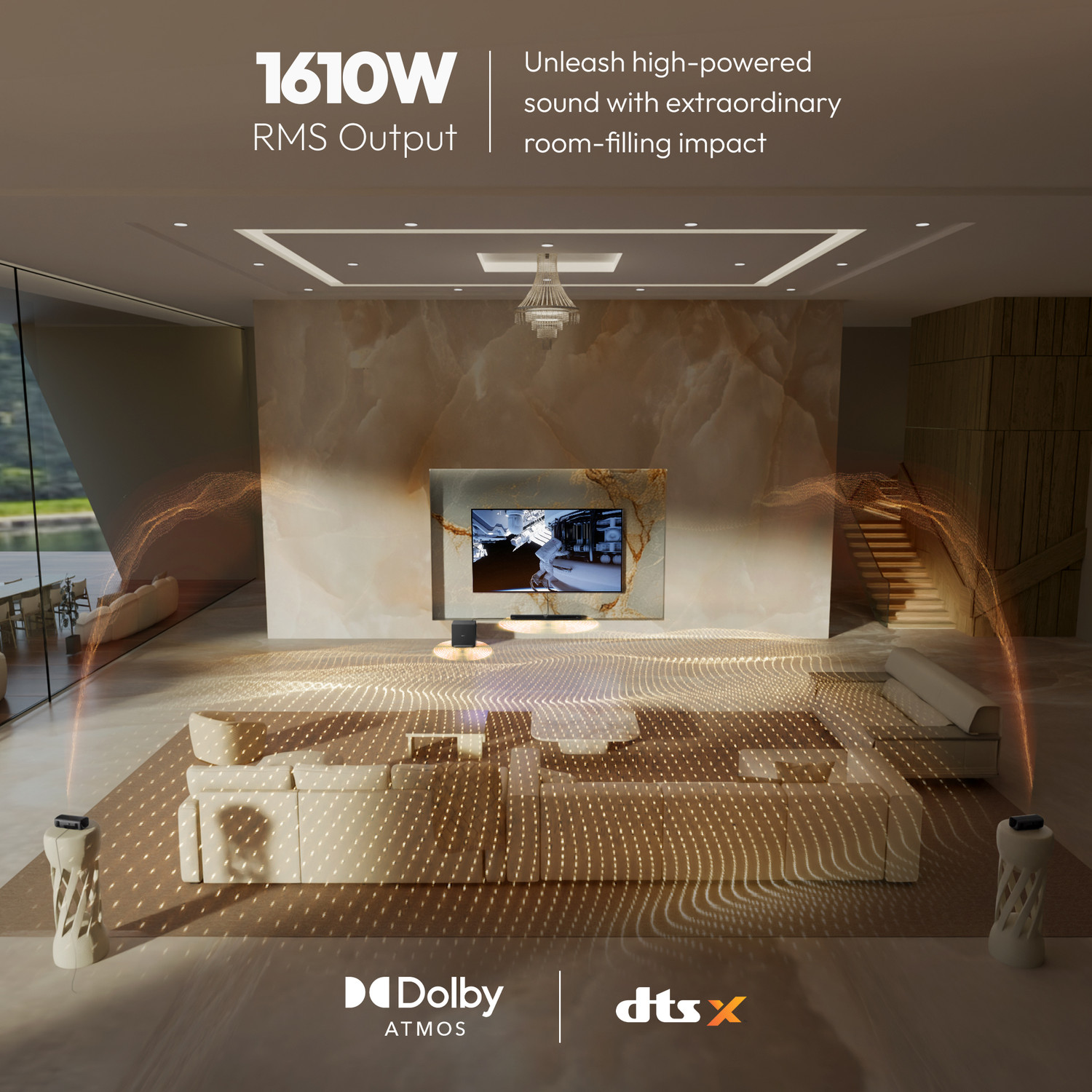 Image of ZEBRONICS Juke Bar 11000 Dolby Atmos,DTS:X,Wireless Subwoofer & Satellite 1610 W Bluetooth Soundbar