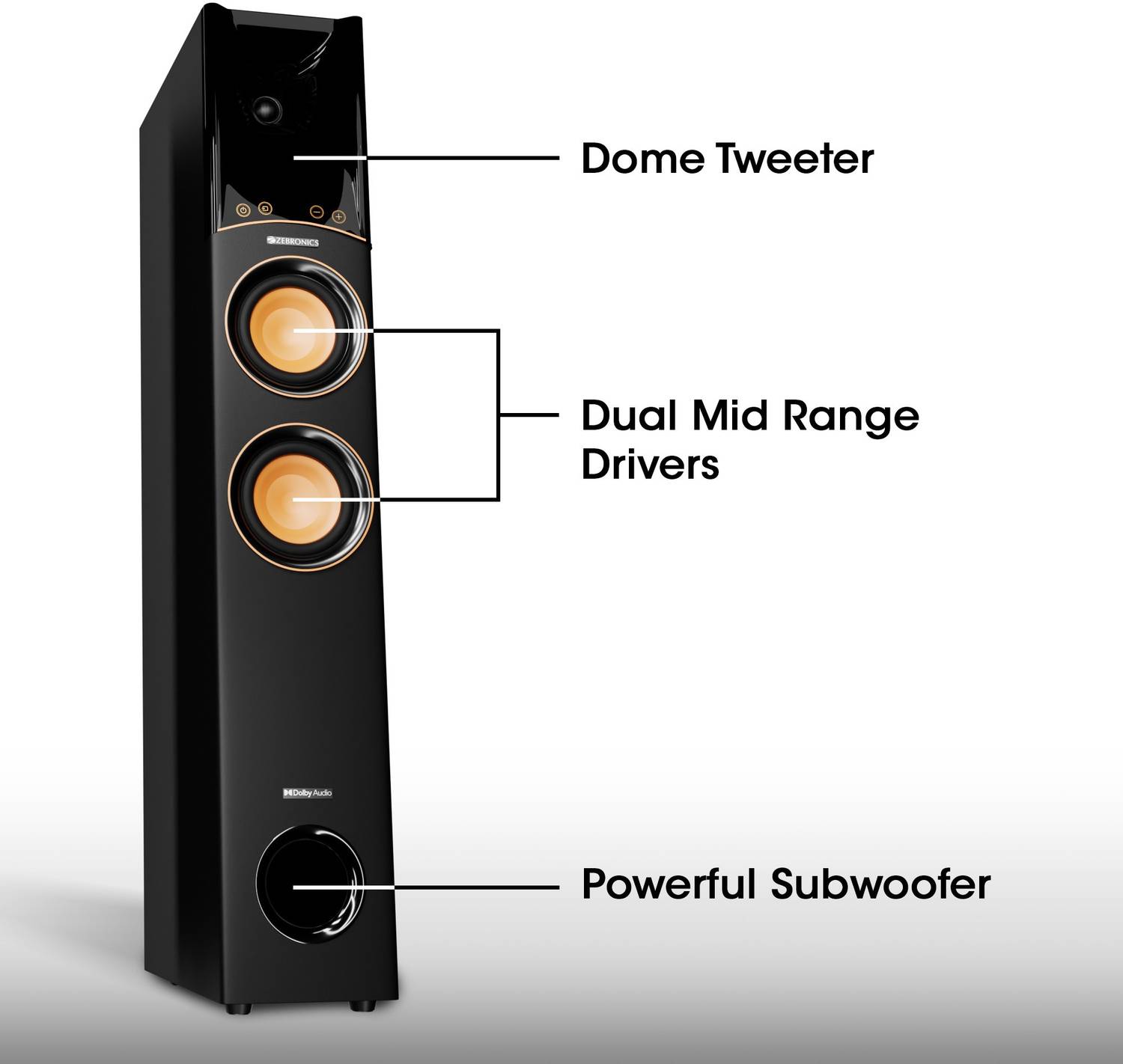 ZEBRONICS Octave 340W Bluetooth Tower Speaker - Image 4