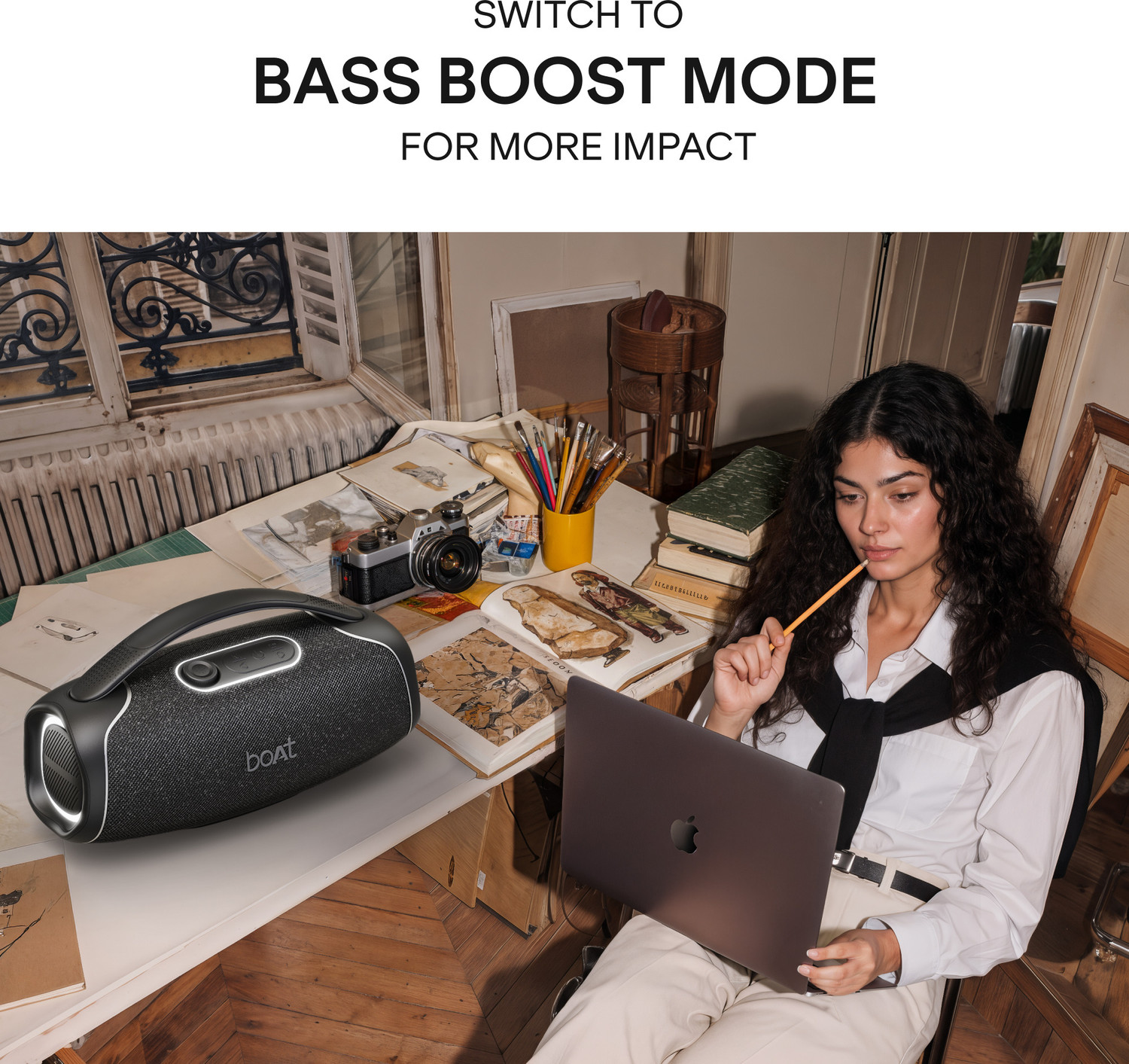 Image of boAt Stone 1800 Plus,5H Battery,Bass Boost,TWS Mode,VoiceAssistant,With Mic,IPX5 120 W Bluetooth Home Audio Speaker