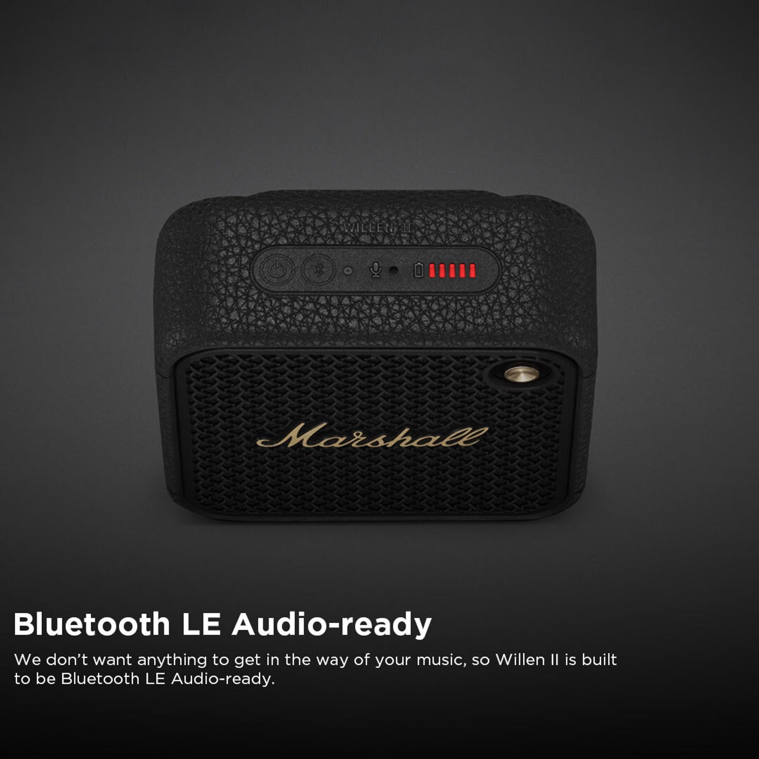 Image of Marshall Willen II Portable with 17+ Hours of Portable Playtime, Dust & Waterproof (IP67) 10 W Bluetooth Speaker (Black & Brass, Mono Channel)
