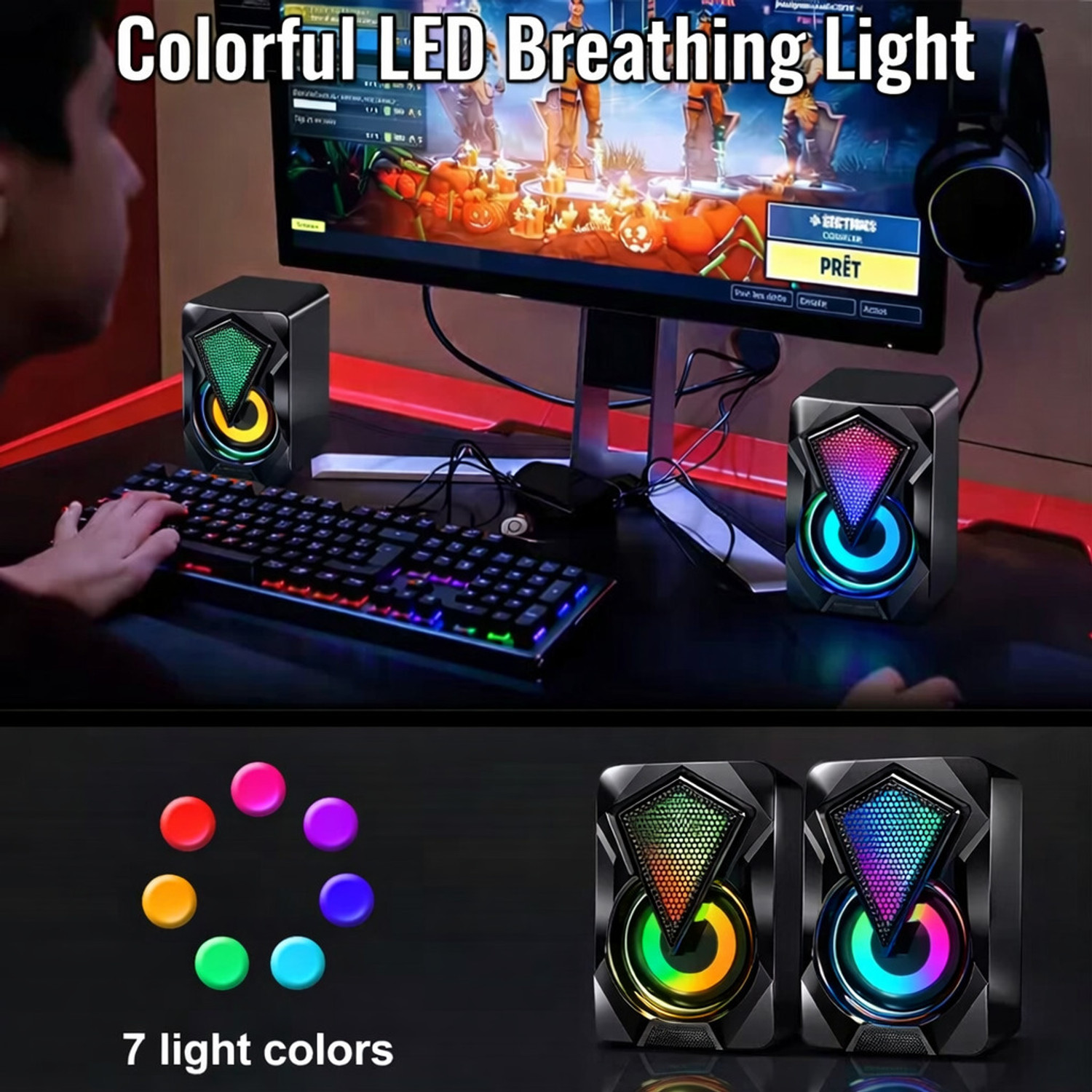 Image of fire turtle Colourful LED Modes System for PC Laptop 10 W Laptop /Desktop Speaker