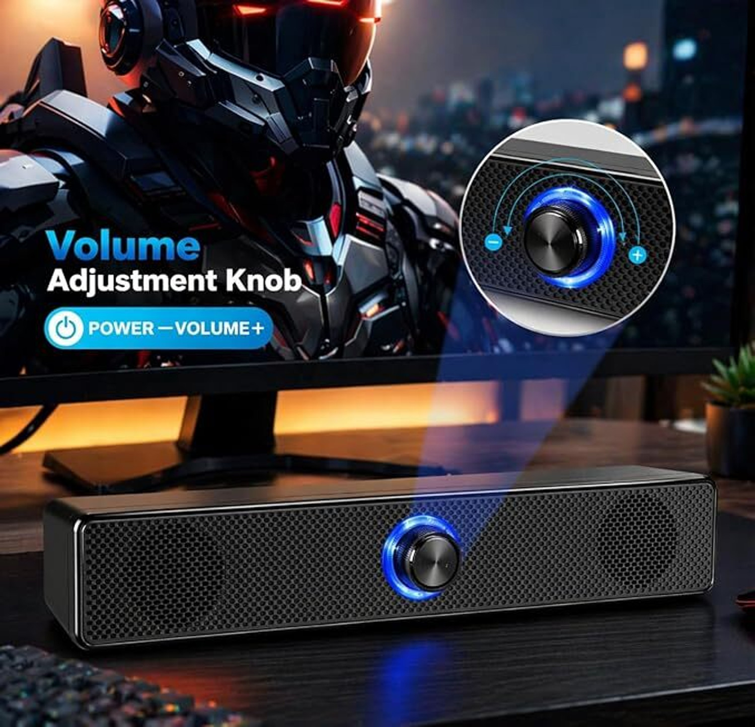 Image of otoobest 10W USB Powered Soundbar Speaker for PC, Laptop & Desktop | 312 10 W Laptop /Desktop Speaker
