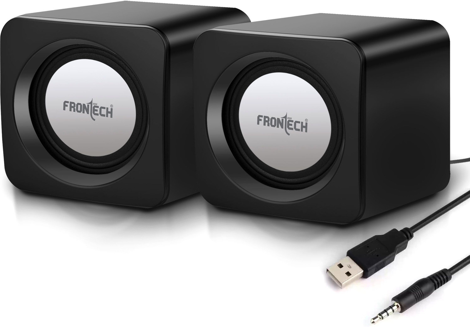 Image of Frontech Premium 2.0 Channel USB Powered Speakers with 1.5W x 2 Output, AUX Input 3 W Laptop /Desktop Speaker