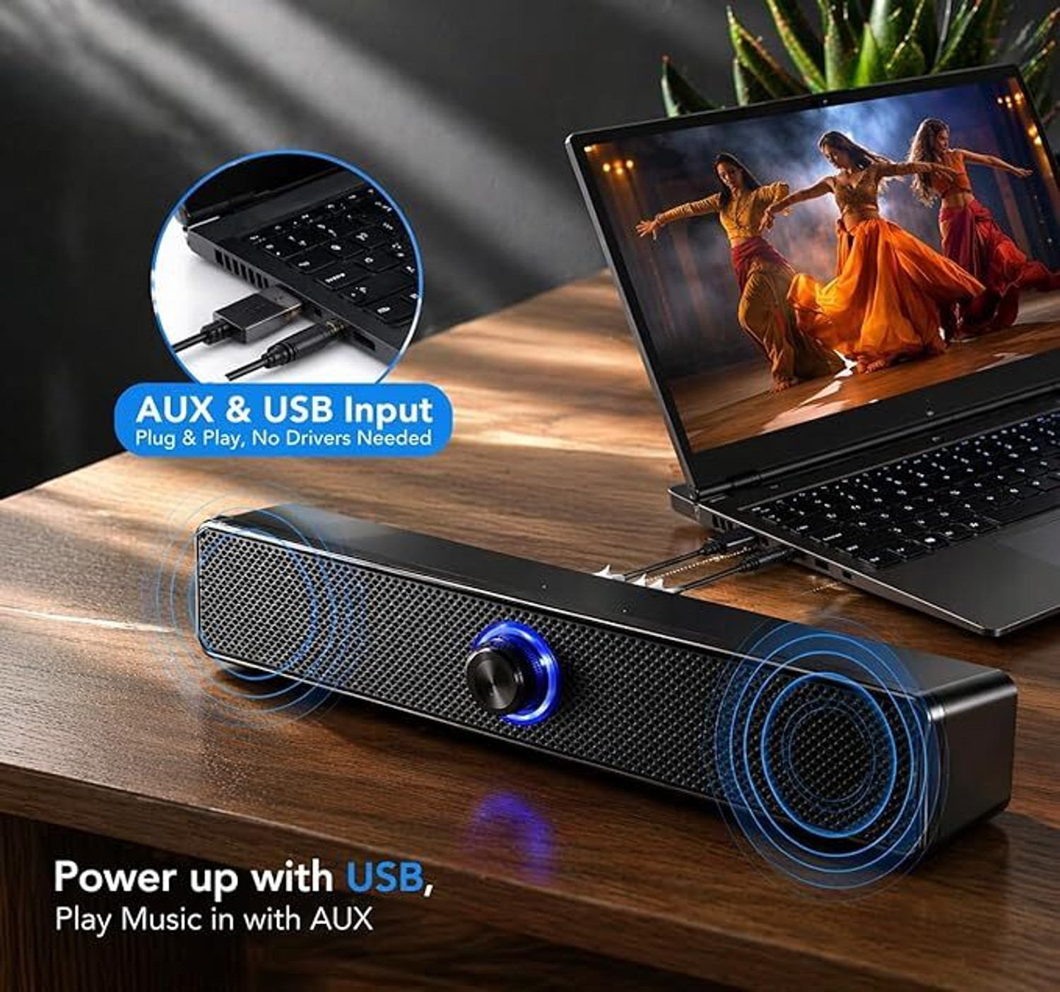 Image of otoobest 10W USB Powered Soundbar Speaker for PC, Laptop & Desktop | 312 10 W Laptop /Desktop Speaker