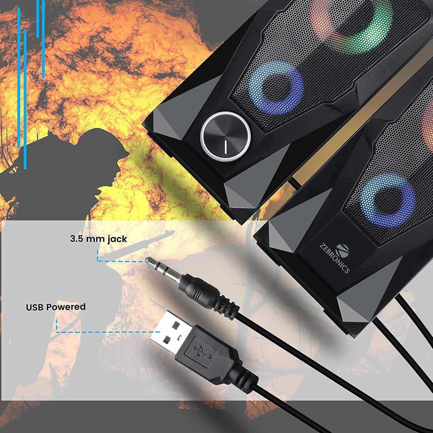 Image of ZEBRONICS ZEB-Warrior 2.0 10 W Bluetooth Laptop /Desktop Speaker