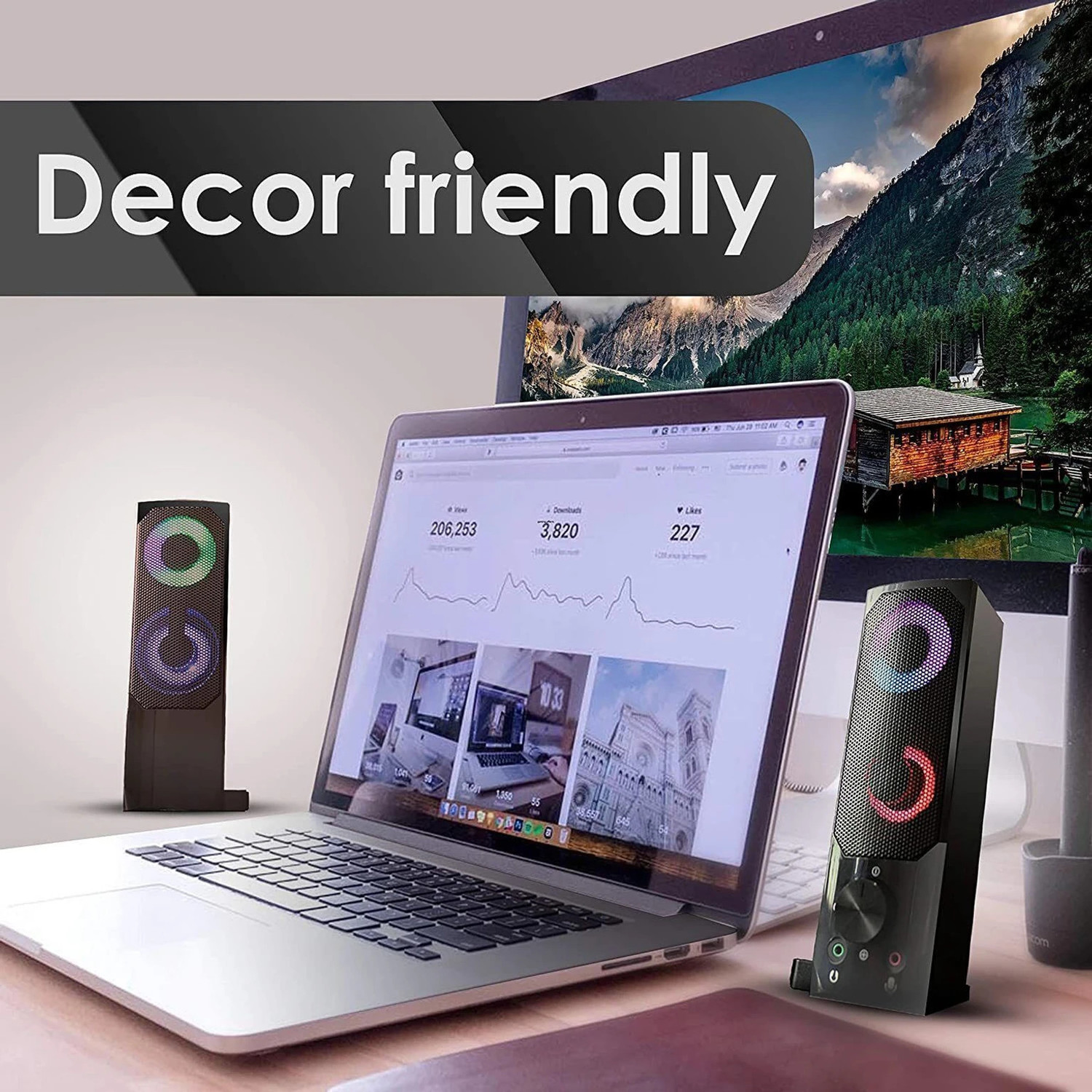 Image of ZEBRONICS ZEB-WONDERBAR 10 10 W Laptop /Desktop Speaker (Multicolor, 2.0 Channel)