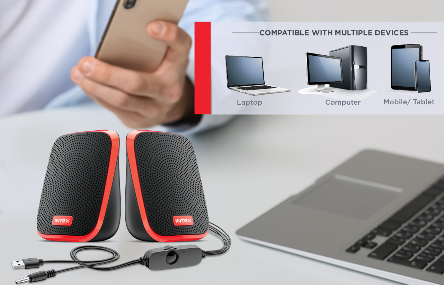 Image of Intex IT 120 DESKTOP SPEAKER 2.0 10 W Laptop /Desktop Speaker