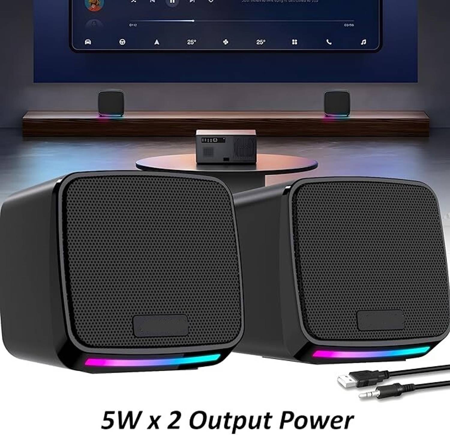 otoobest Computer Speakers 6W Stereo Sound - Image 5