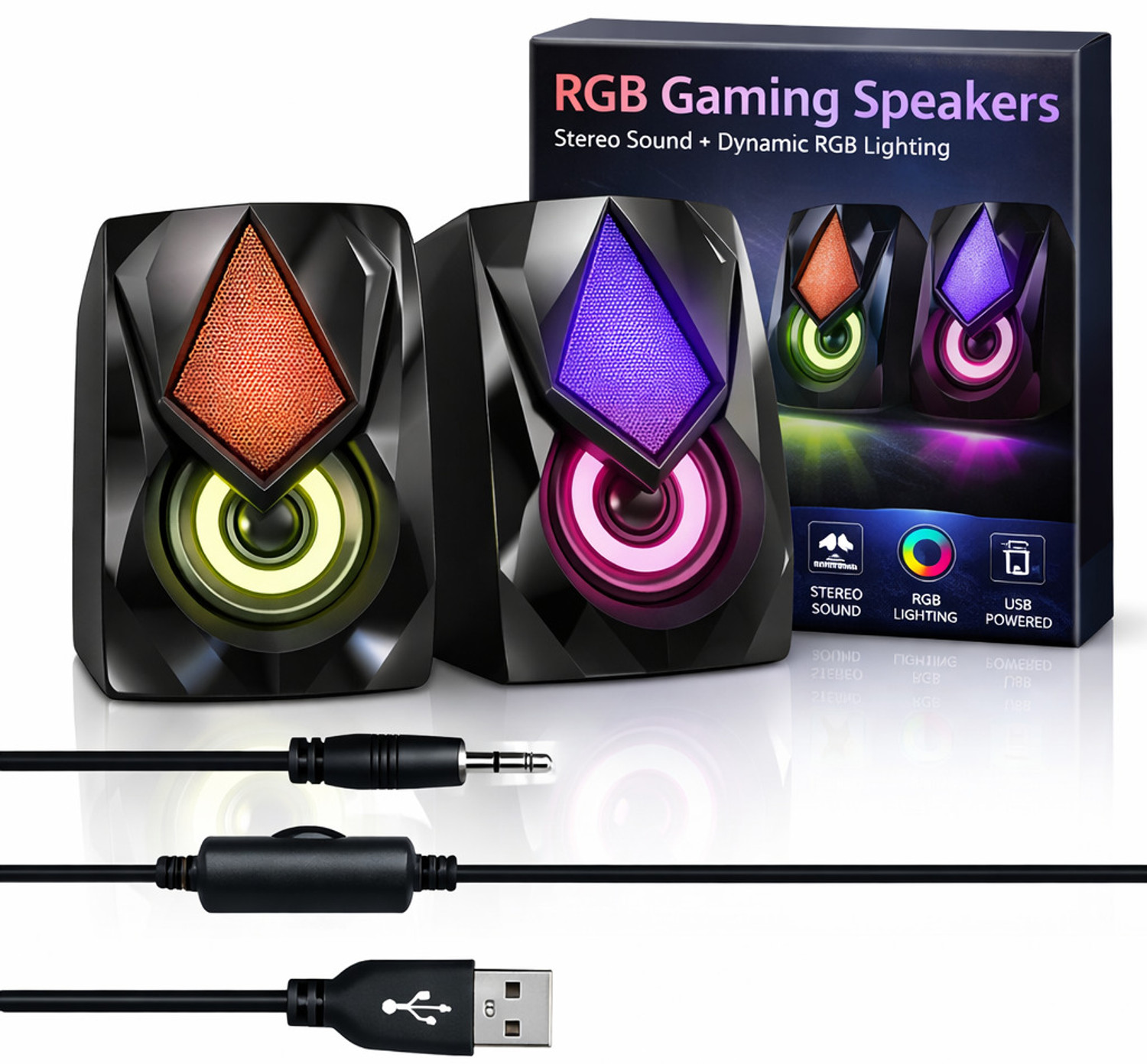 Image of fire turtle Colourful LED Modes System for PC Laptop 10 W Laptop /Desktop Speaker