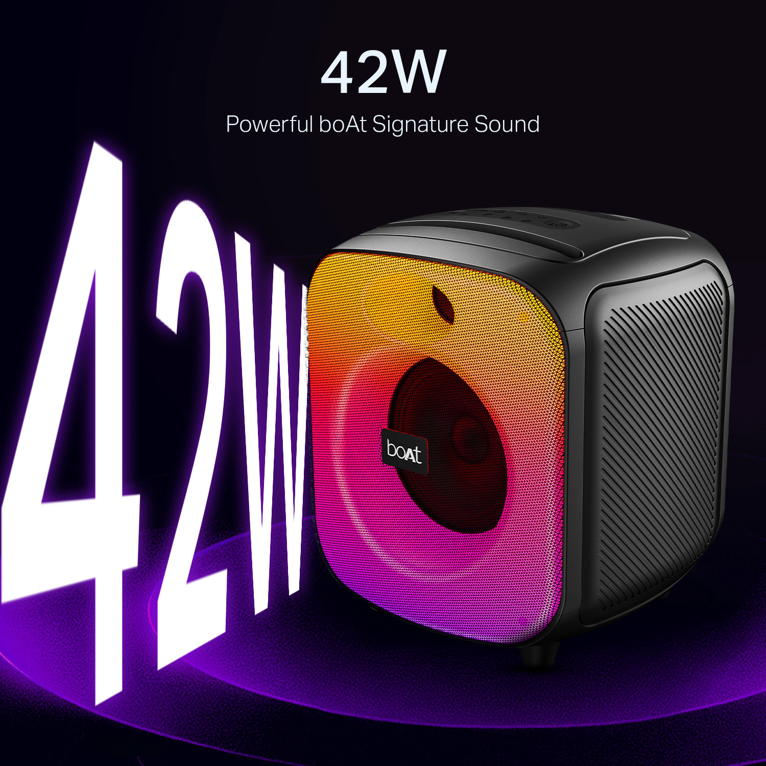 Image of boAt Partypal 65 Pro, Wireless Karaoke Mic, 8H Battery, Bass Boost, RGB LEDs 42 W Bluetooth Party Speaker