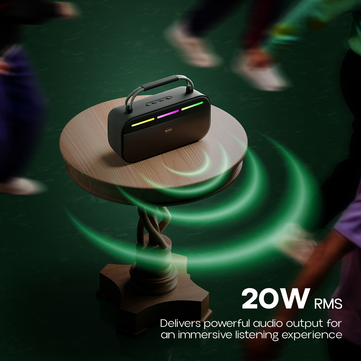 Image of ZEBRONICS Sound Feast 45, 5hrs Playback, TWS, RGB, USB, 20 W Bluetooth Speaker