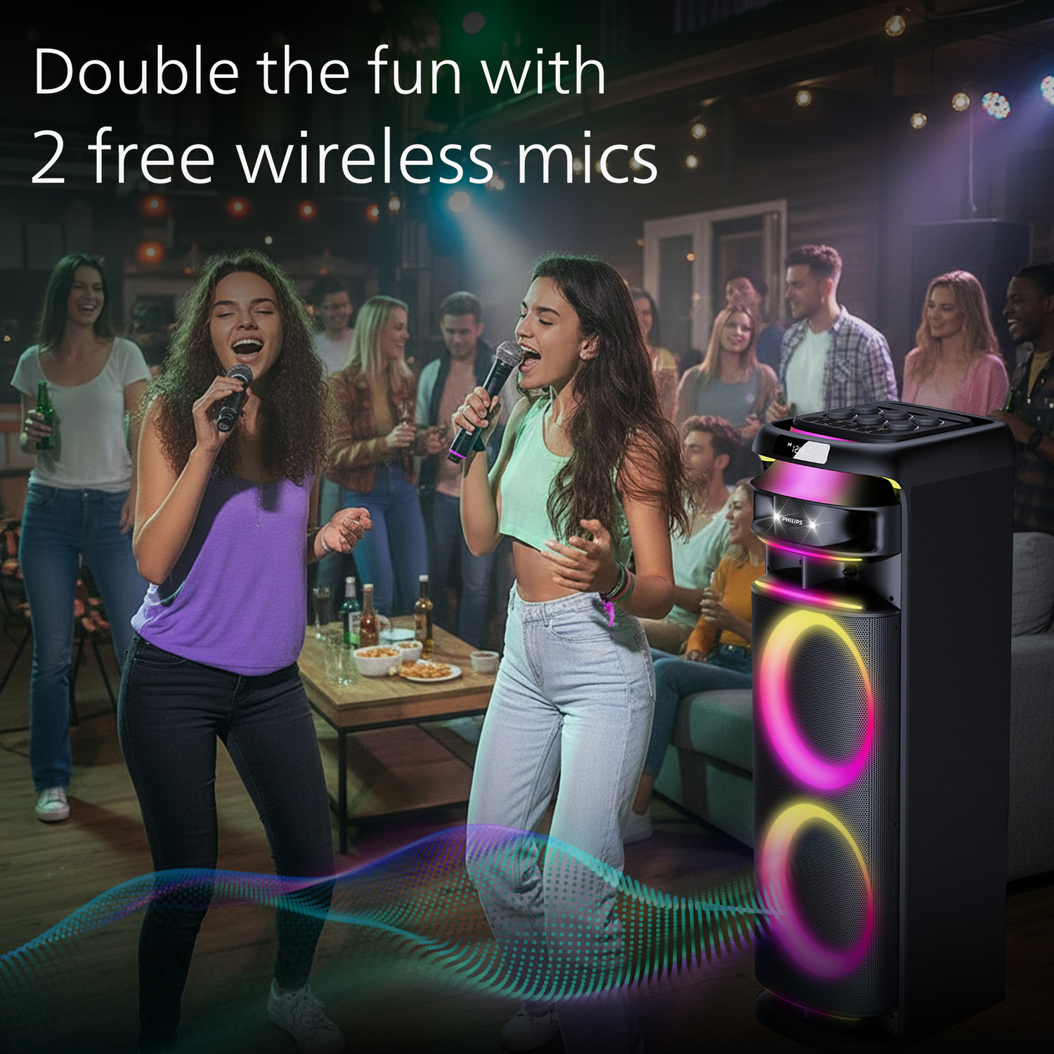 Image of PHILIPS TAX5004 /94,2 Mics 500 W Bluetooth Party Speaker