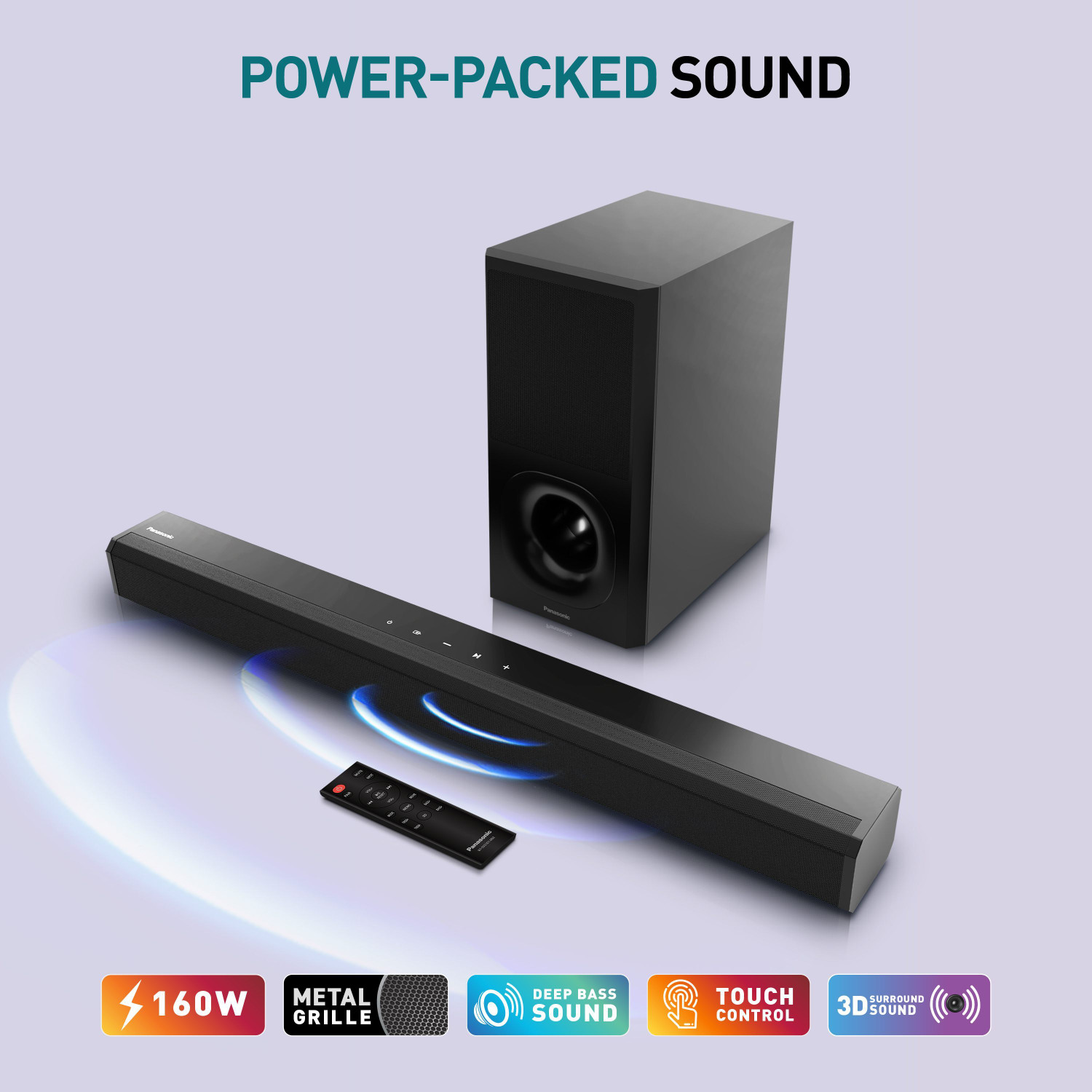 Image of Panasonic SC-HTS160GWK 160 W Bluetooth Soundbar