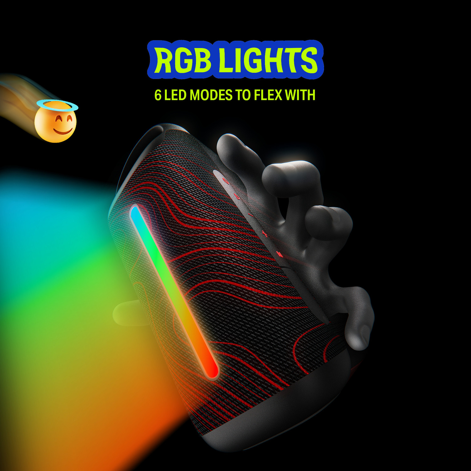 Image of boAt Stone Arc, 58mm Drivers, 12H Battery, RGB LEDs, Built-in Mic, TWS Feature 20 W Bluetooth Speaker