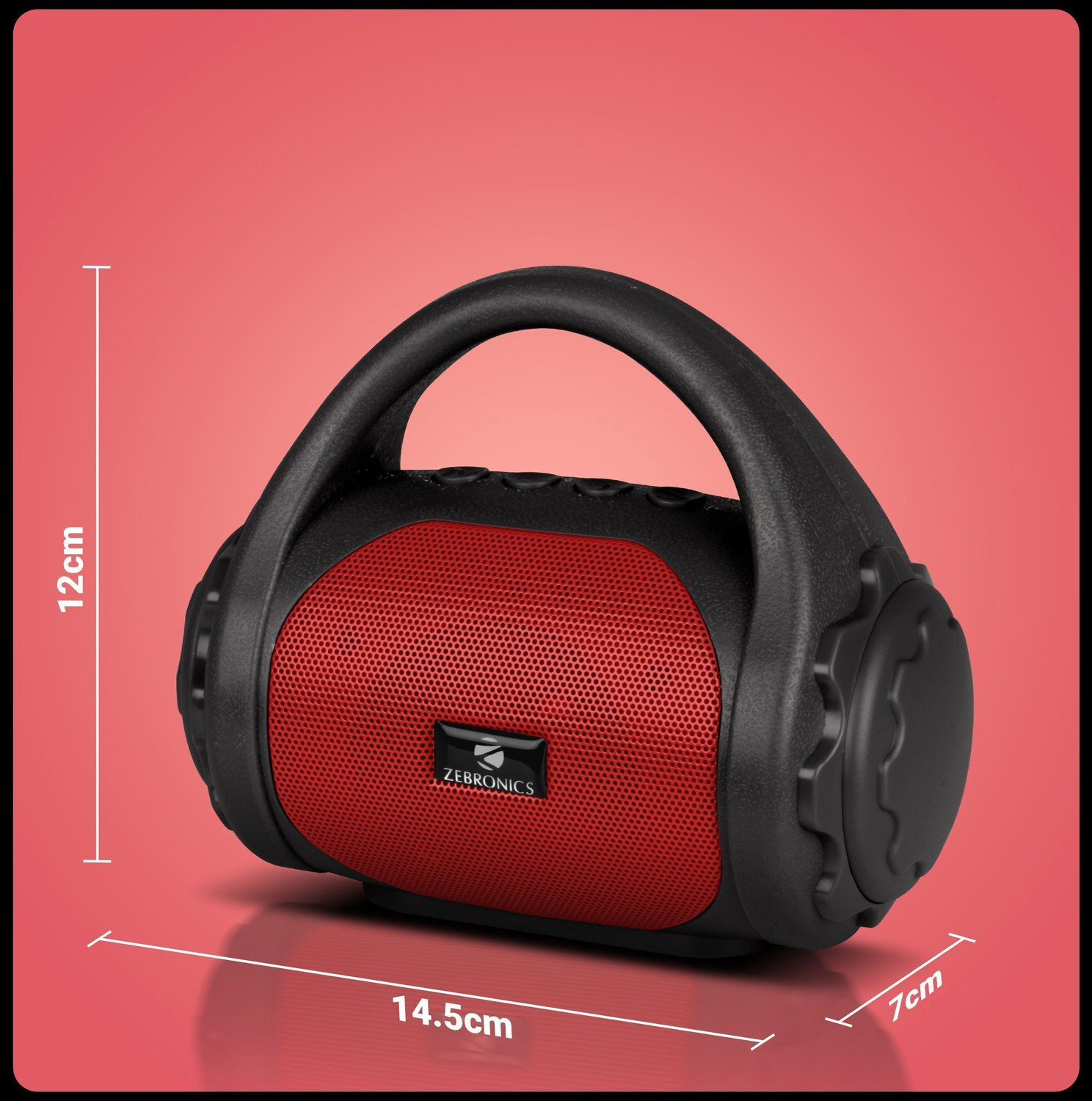 Image of ZEBRONICS Zeb-County (Black+Red) 3 W Bluetooth Speaker