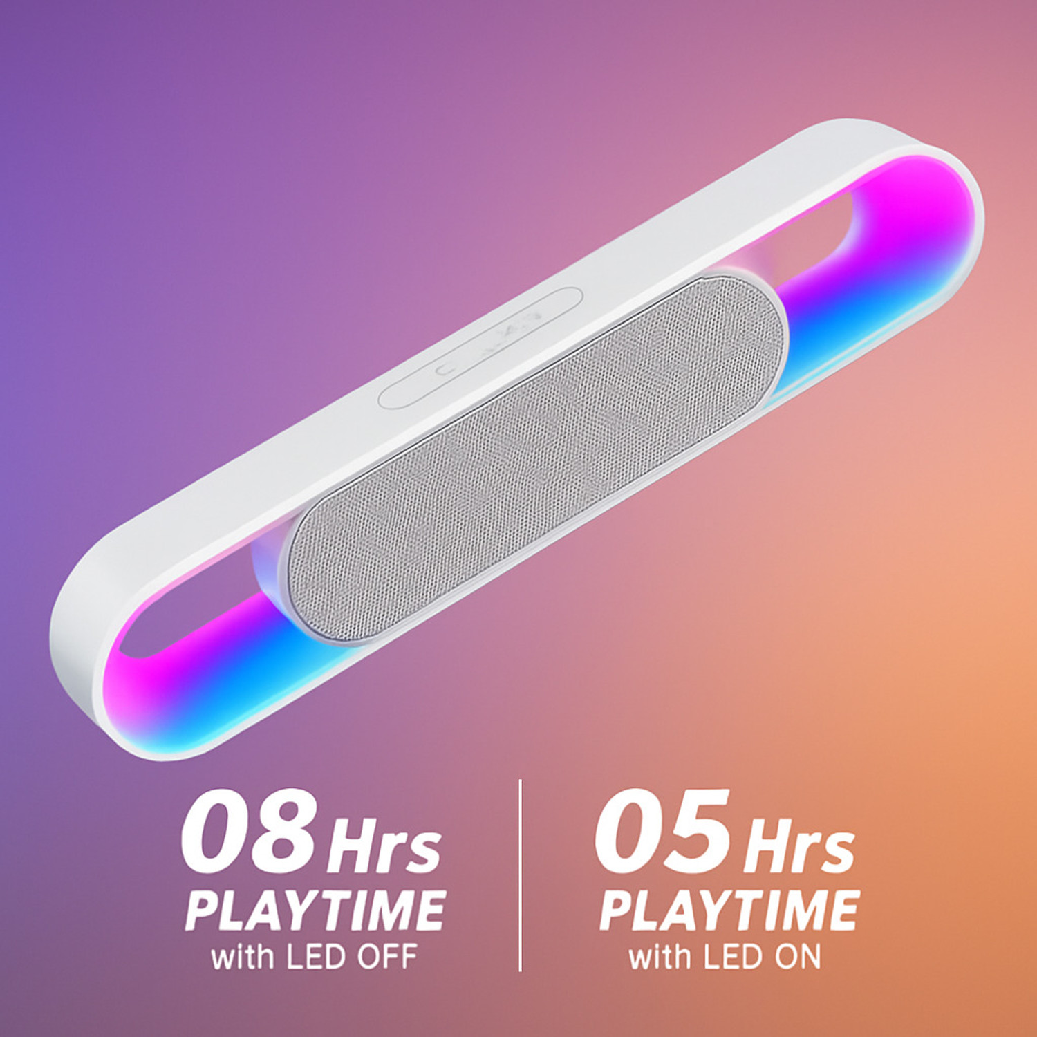 Image of Coracao 18W Bluetooth Soundbar with 2000mAh Battery, 8H Playtime, RGB Lights, BT5.3 18 W Bluetooth Speaker