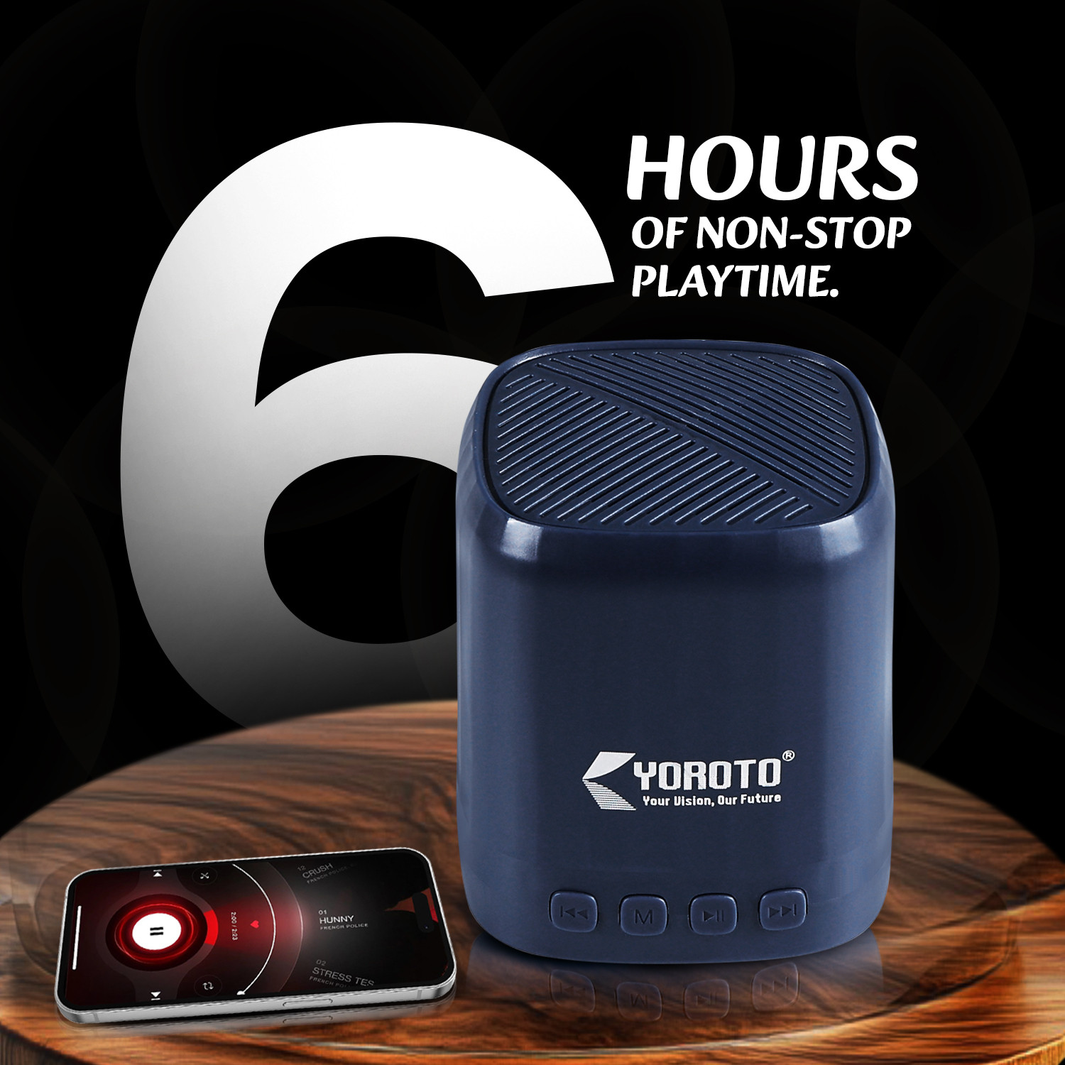 Image of YOROTO High Power Wireless Speaker with Thunder Bass, HD Surround Sound, 6H Playtime 8 W Bluetooth Speaker